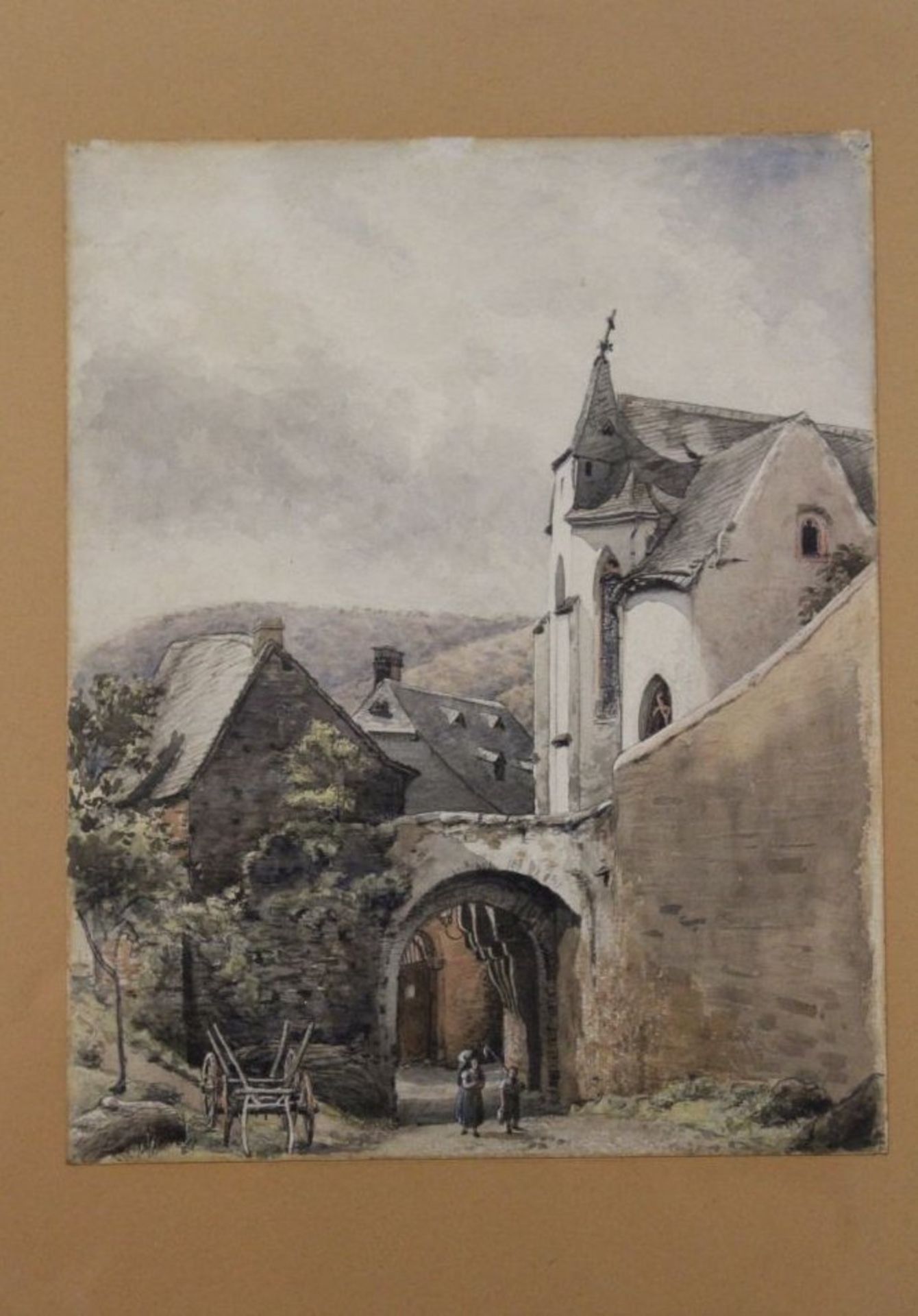 Aquarell um 1900, verso Widmung und Titel "Eidger Mosel", sowie Julius Hayne, gerahmt/Glas, RG 45