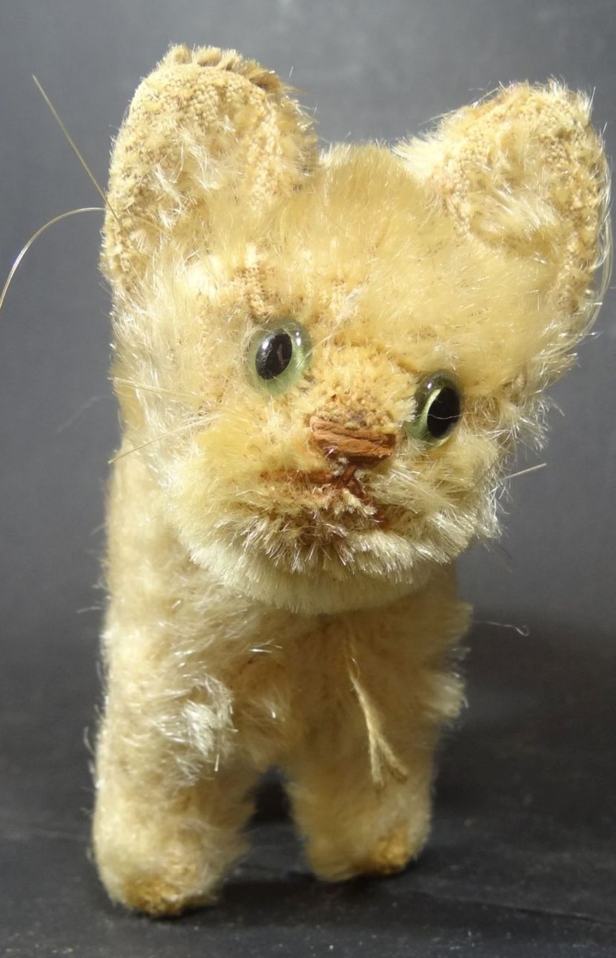 alte Steiff-Katze, bespielt, H-8 cm, L-11 cm - Bild 5 aus 5