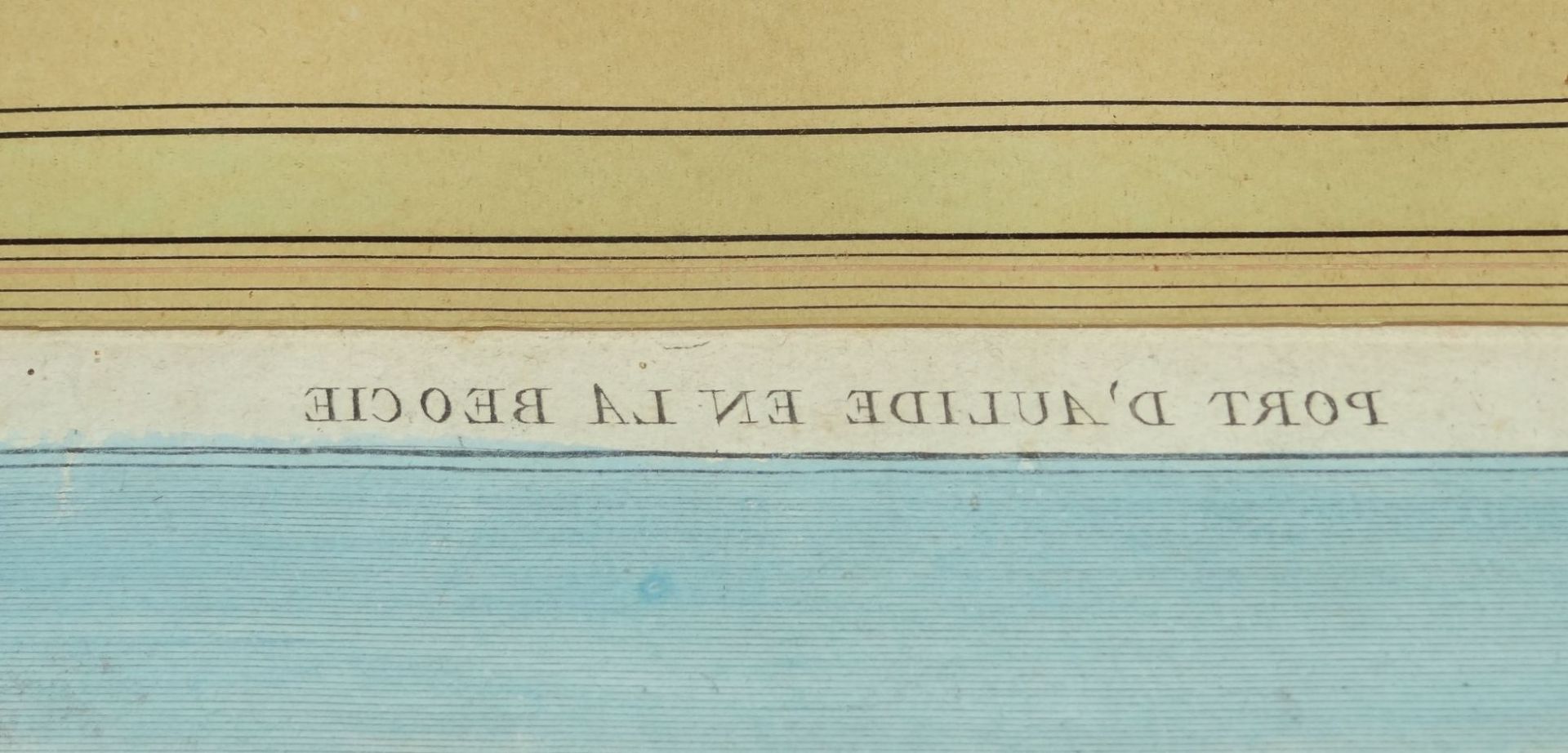 Stich um 1780 "Vue Perspective du Port d'Aulide en la Beocie vis-a-vis l'Isle d'Eubee.." sogenanntes - Bild 3 aus 6