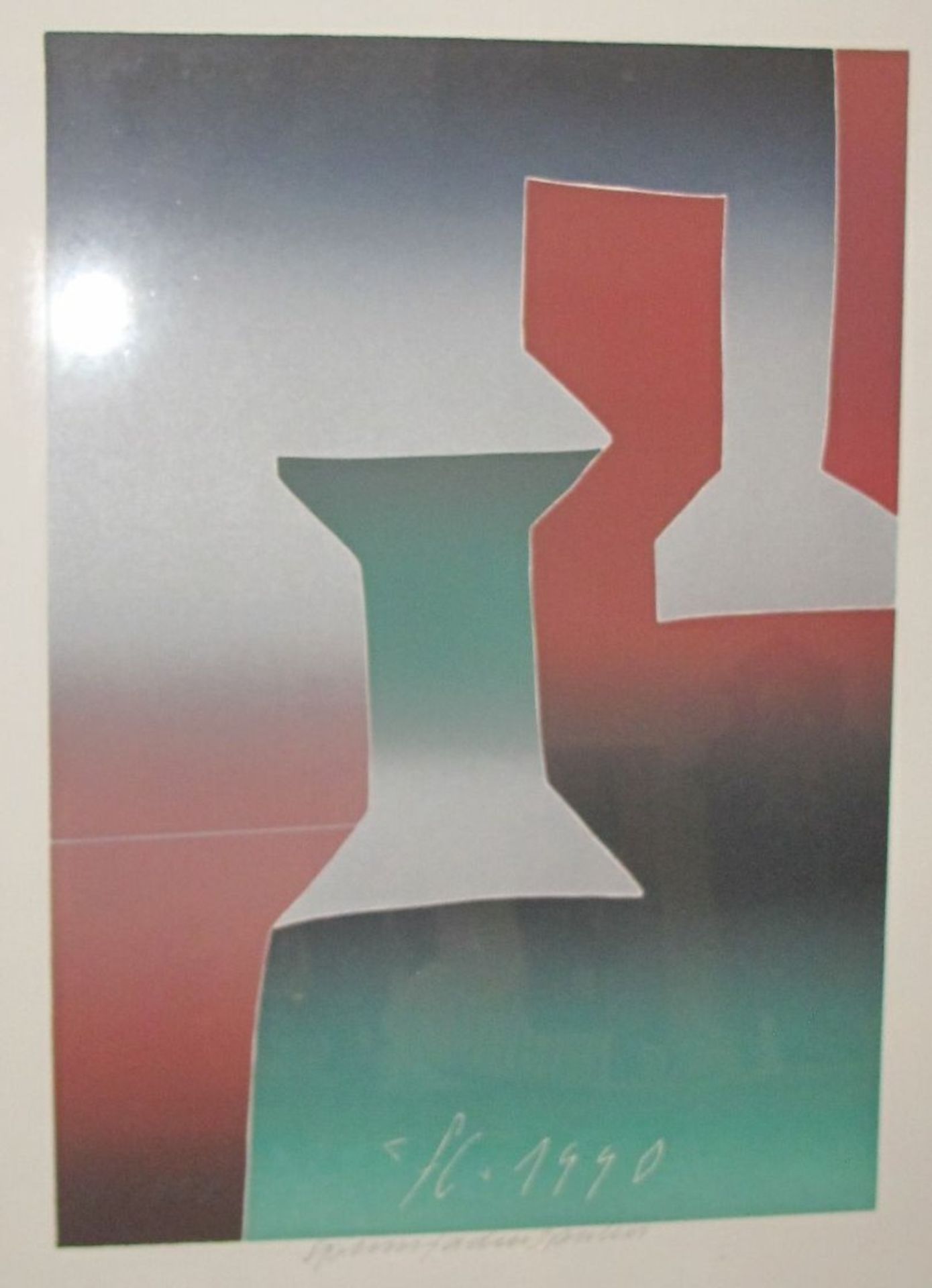 Franz EGGENSCHWILER (1930-2000) "Spinnenfadenspulen", Lineoldruck, gerahmt/Glas, RG 71 x 50,5cm