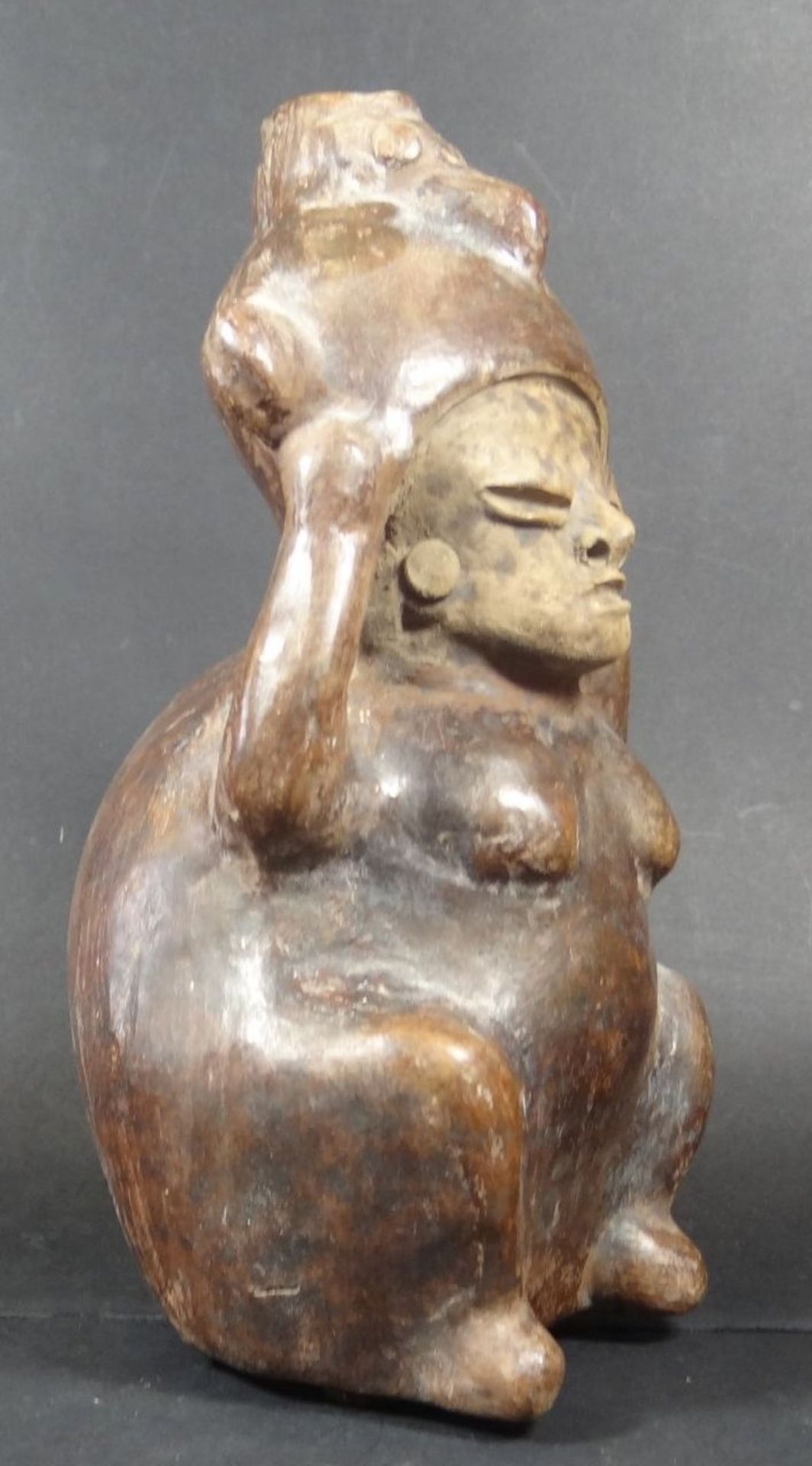 figürl. Flasche, Ecuador, Region Manabi, Museums-Replik aus Ton, H-21 c - Bild 2 aus 9