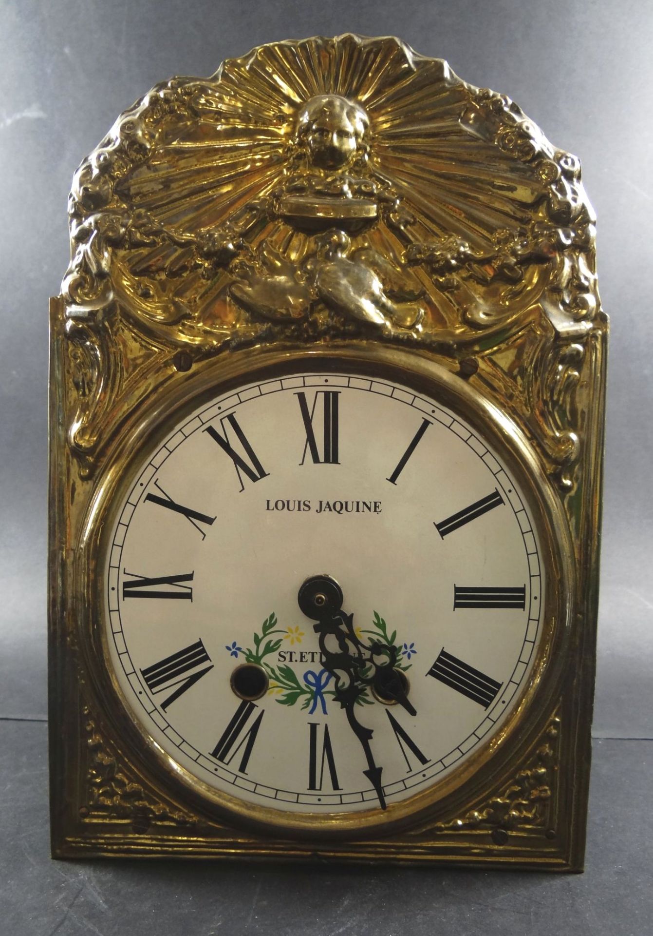 Burgunder-Uhr mit Lyrapendel, Nachbau mit Batteriewerk, 25x17 cm - Bild 3 aus 6