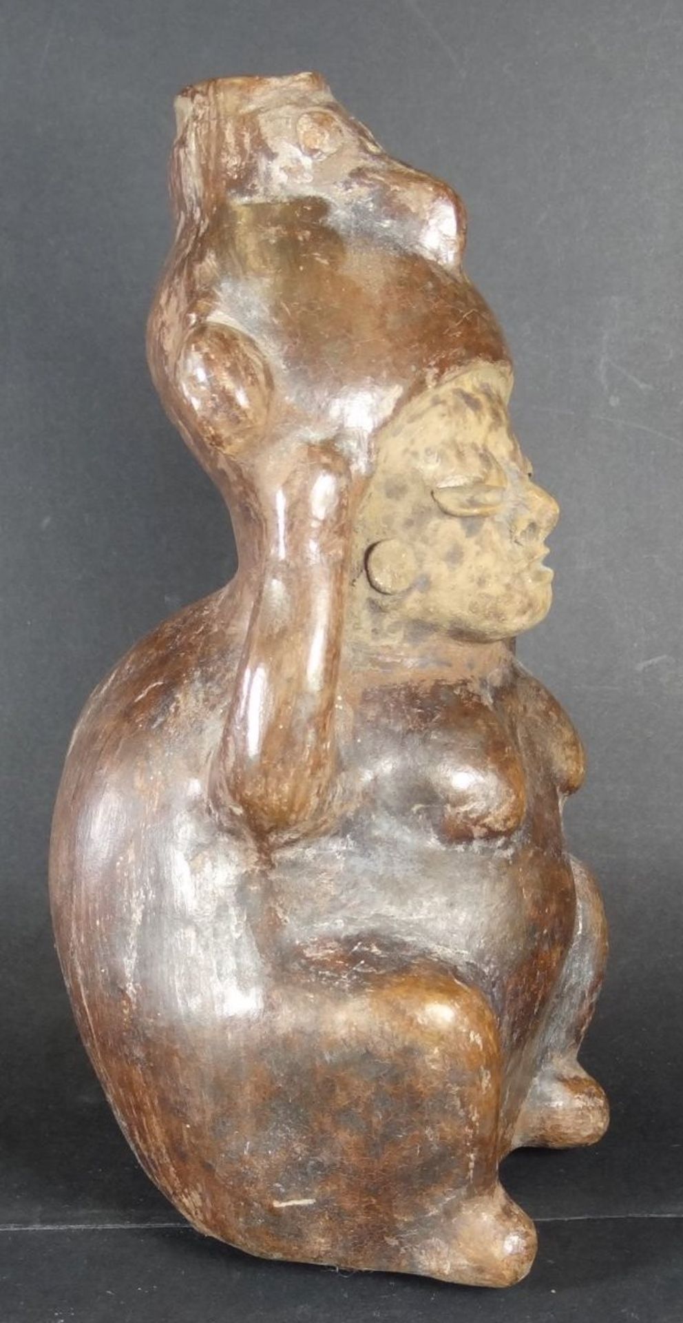 figürl. Flasche, Ecuador, Region Manabi, Museums-Replik aus Ton, H-21 c - Bild 9 aus 9