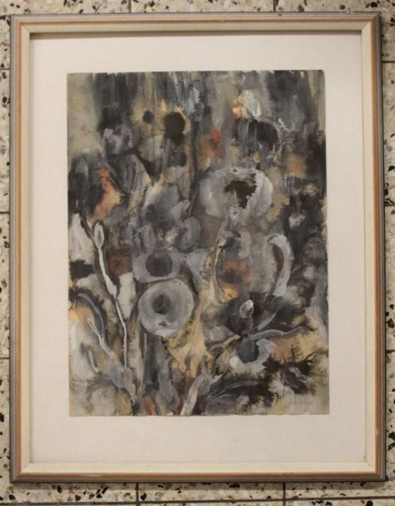 Gerda Springer o.ä. , modernes Aquarell, gerahmt/Glas, RG 66 x 52cm. - Bild 3 aus 3