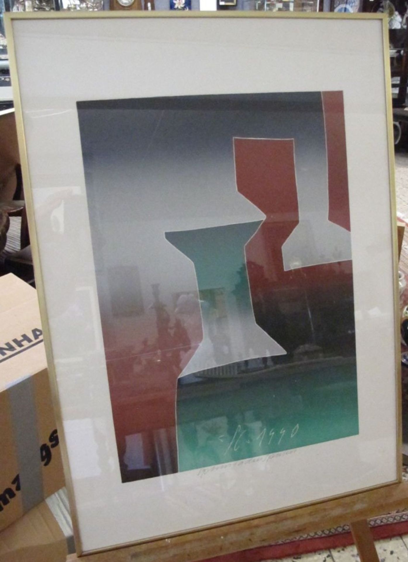 Franz EGGENSCHWILER (1930-2000) "Spinnenfadenspulen", Lineoldruck, gerahmt/Glas, RG 71 x 50,5cm - Bild 3 aus 3