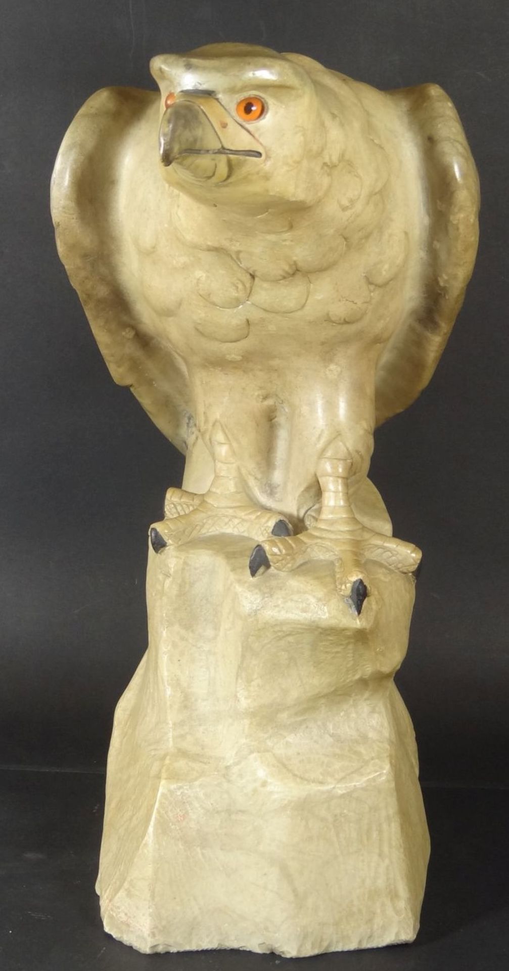grosser Steinadler, wohl Marmor um 1920/30, H-42 cm, ca. 20 kg, gut erhalten - Bild 5 aus 6