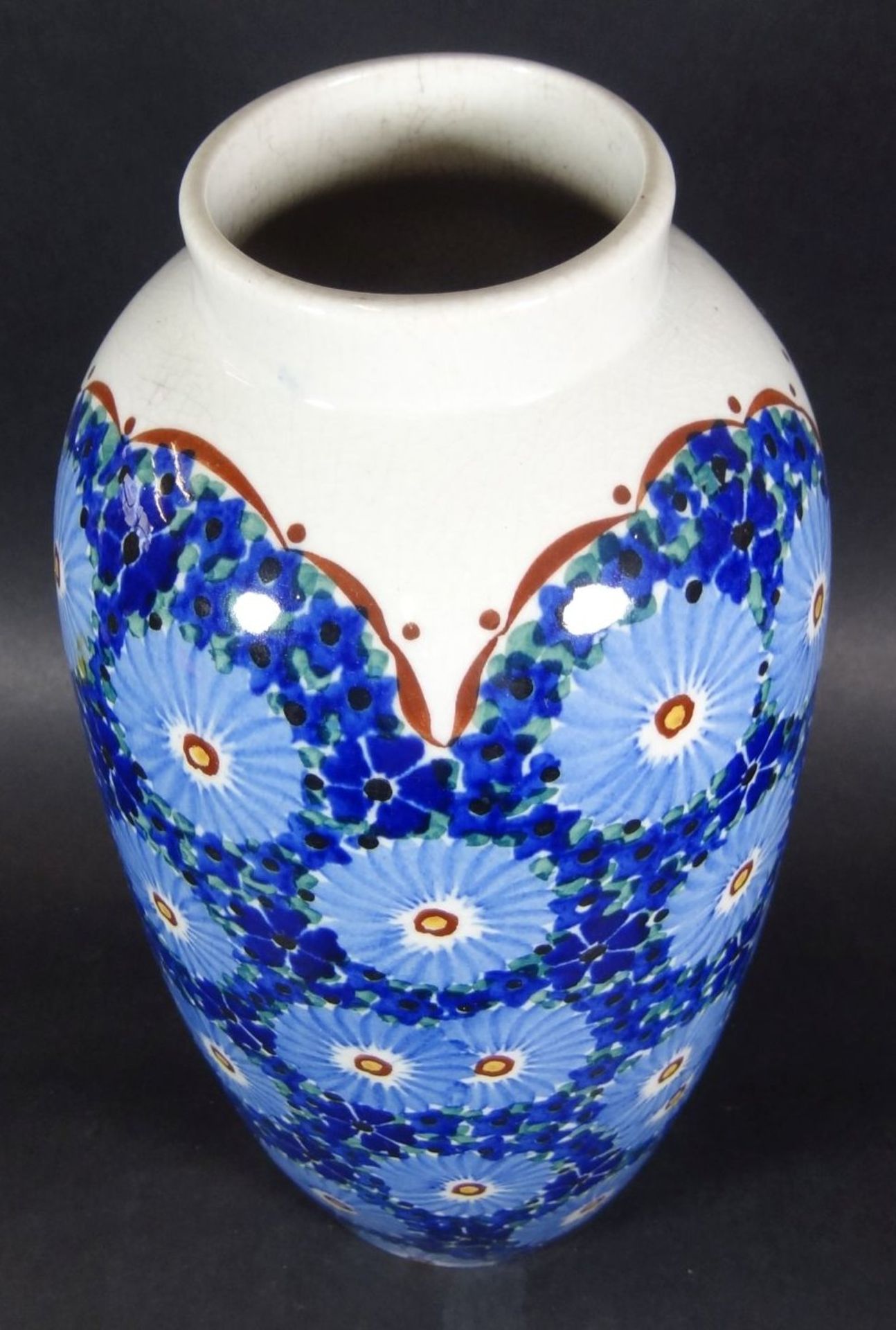 Vase mit Blütendekor "Gräfenroda" Handarbeit, H-28,5- - -22.61 % buyer's premium on the hammer - Bild 2 aus 5