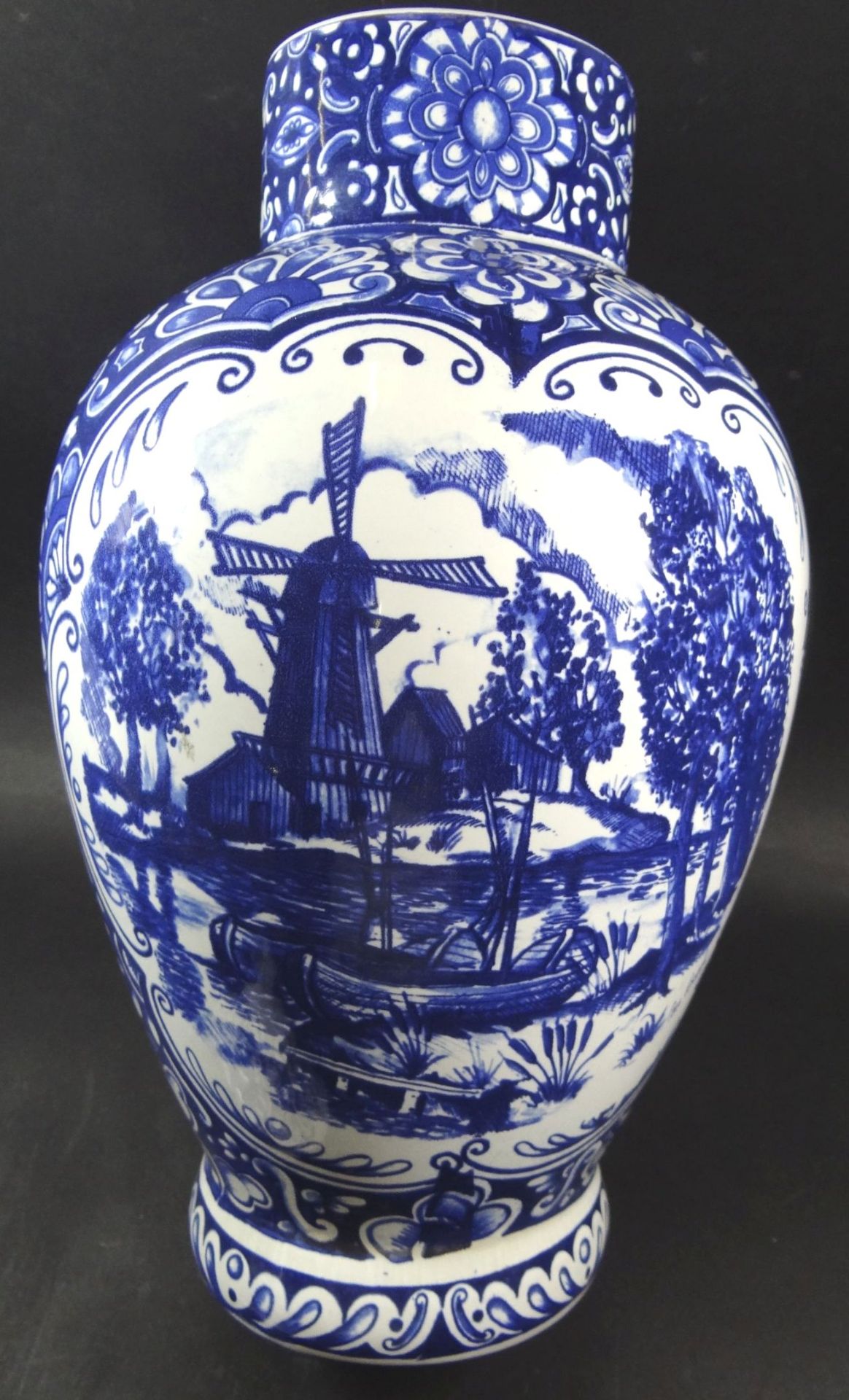 Deckelvase, Delft blu, Baluamlerei, H-40 cm- - -22.61 % buyer's premium on the hammer priceVAT - Bild 4 aus 7