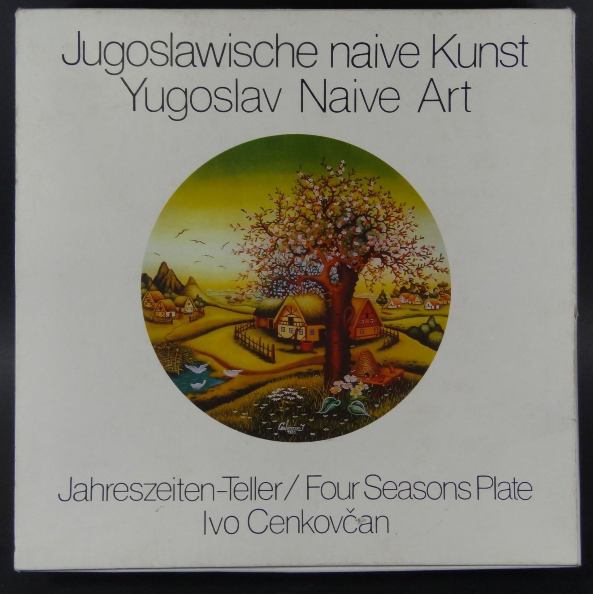 Jahreszeiten Teller von Kaiser in OVP, Jugoslaw. naive Kunst, D-24 cm,- - -22.61 % buyer's premium