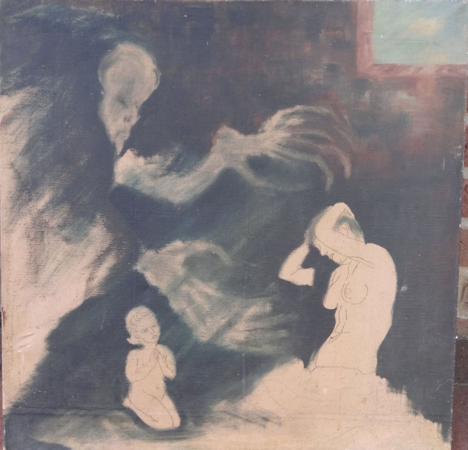 anonyme Traumszene, Öl/Leinen, 60x60 cm, wohl Willy KNOOP (1888-1966)- - -22.61 % buyer's premium on