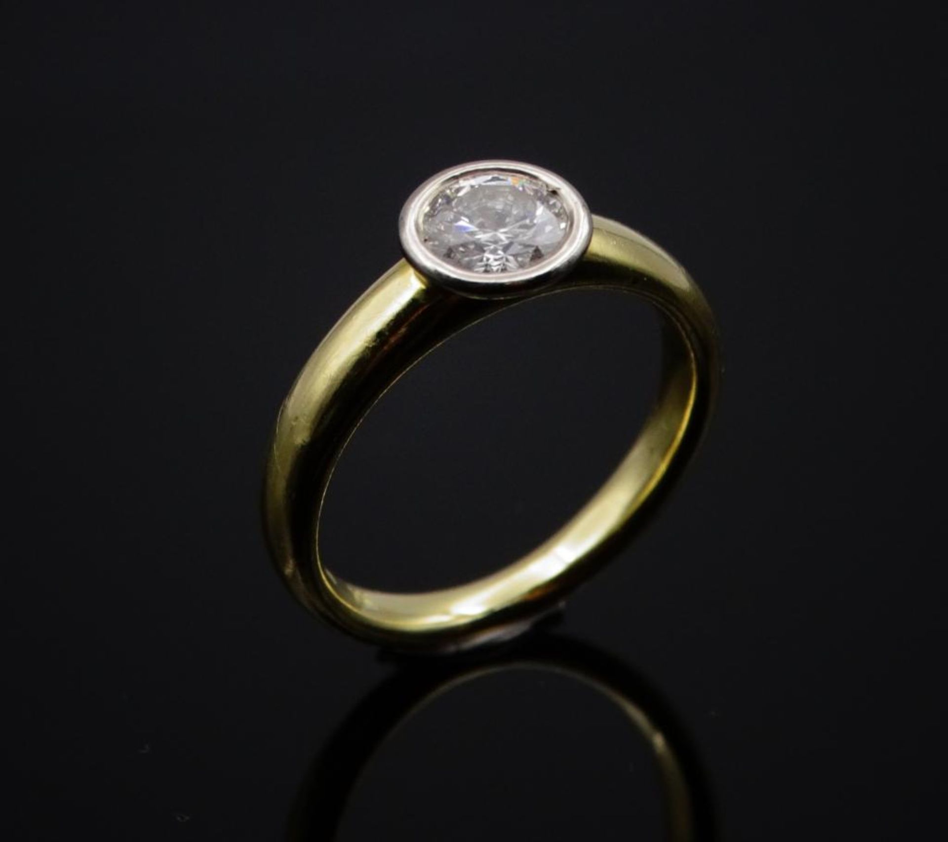 Solitär Brillant Ring, Gold 750/000, Brillant 0,54ct.,tw/si, inkl.Zertifikat und Rechnung, - Bild 9 aus 9