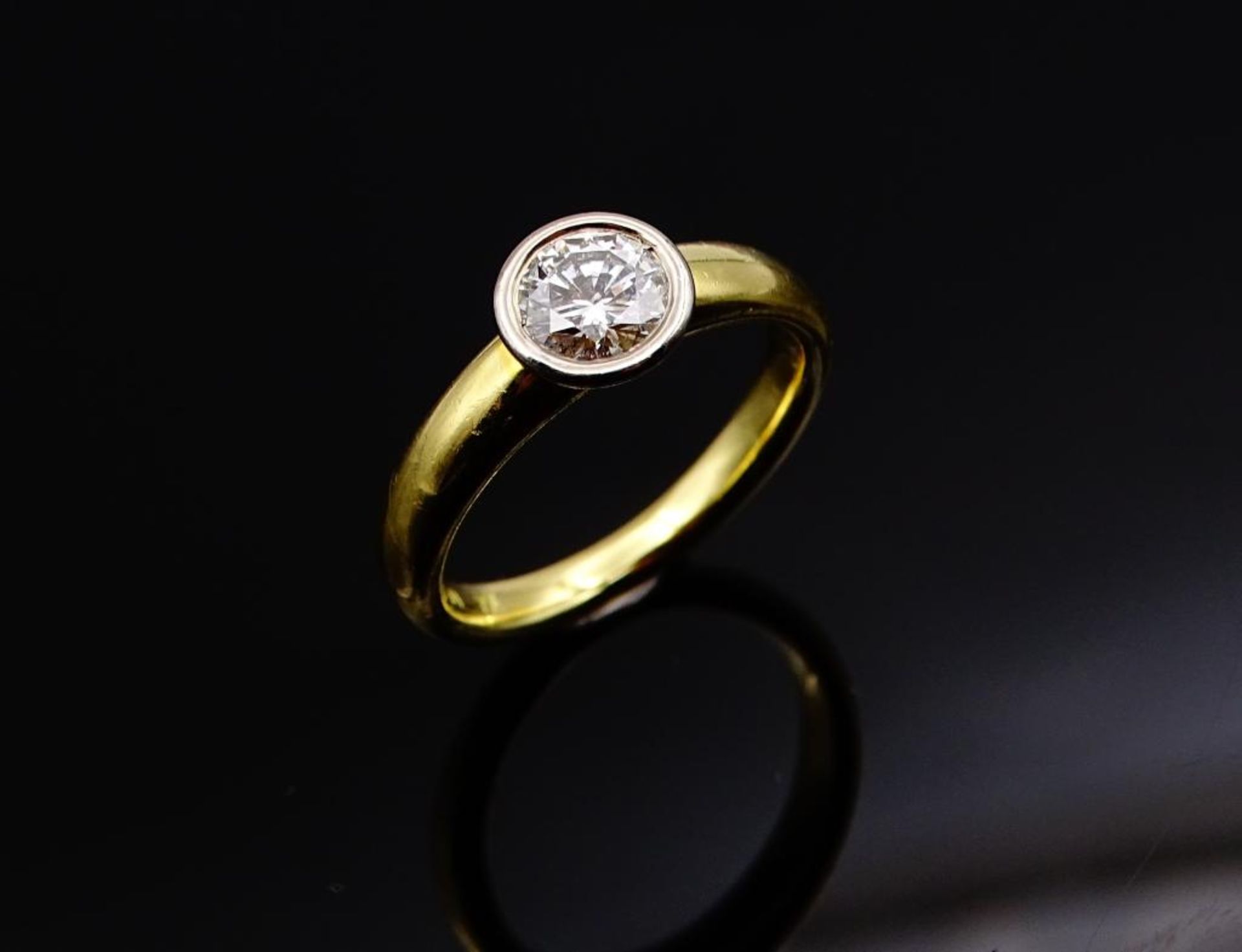 Solitär Brillant Ring, Gold 750/000, Brillant 0,54ct.,tw/si, inkl.Zertifikat und Rechnung, - Bild 7 aus 9