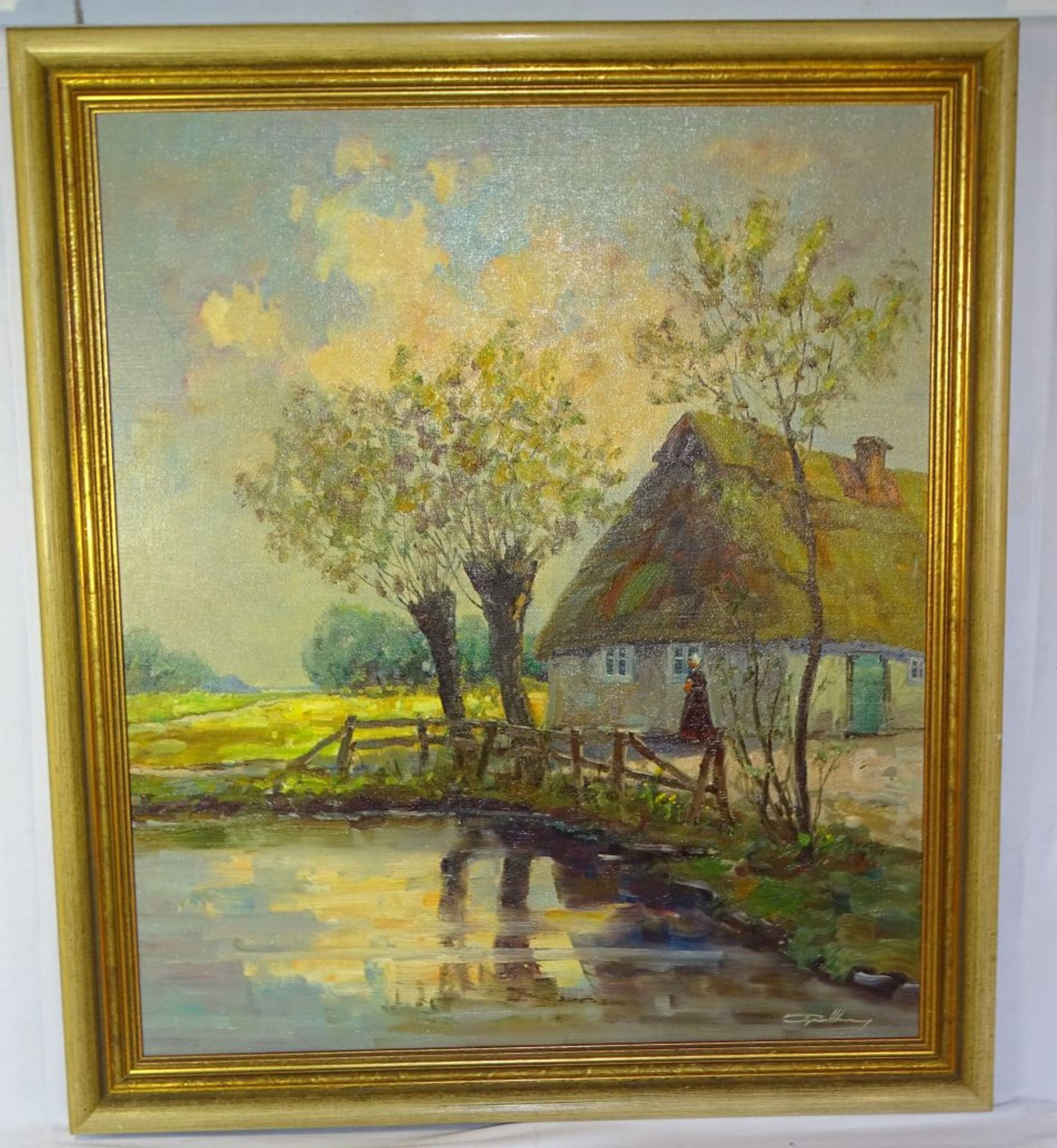 Karl GOLDBERG (1904-2003) "Bauernkate", Öl/Leinwand, gerahmt, RG 81 x 70cm.- - -22.61 % buyer's - Bild 4 aus 6