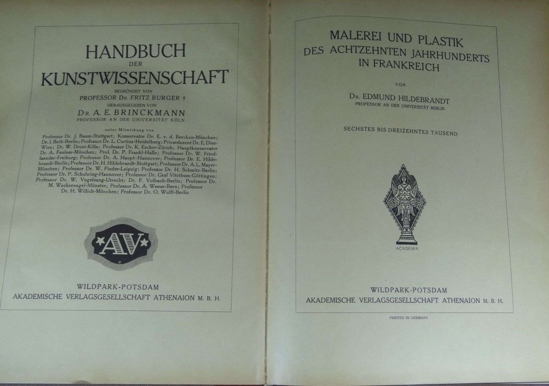 7 Bände "Handbuch der Kunstwissenschaft", 1917-1929, div. Theme- - -22.61 % buyer's premium on the - Image 4 of 10