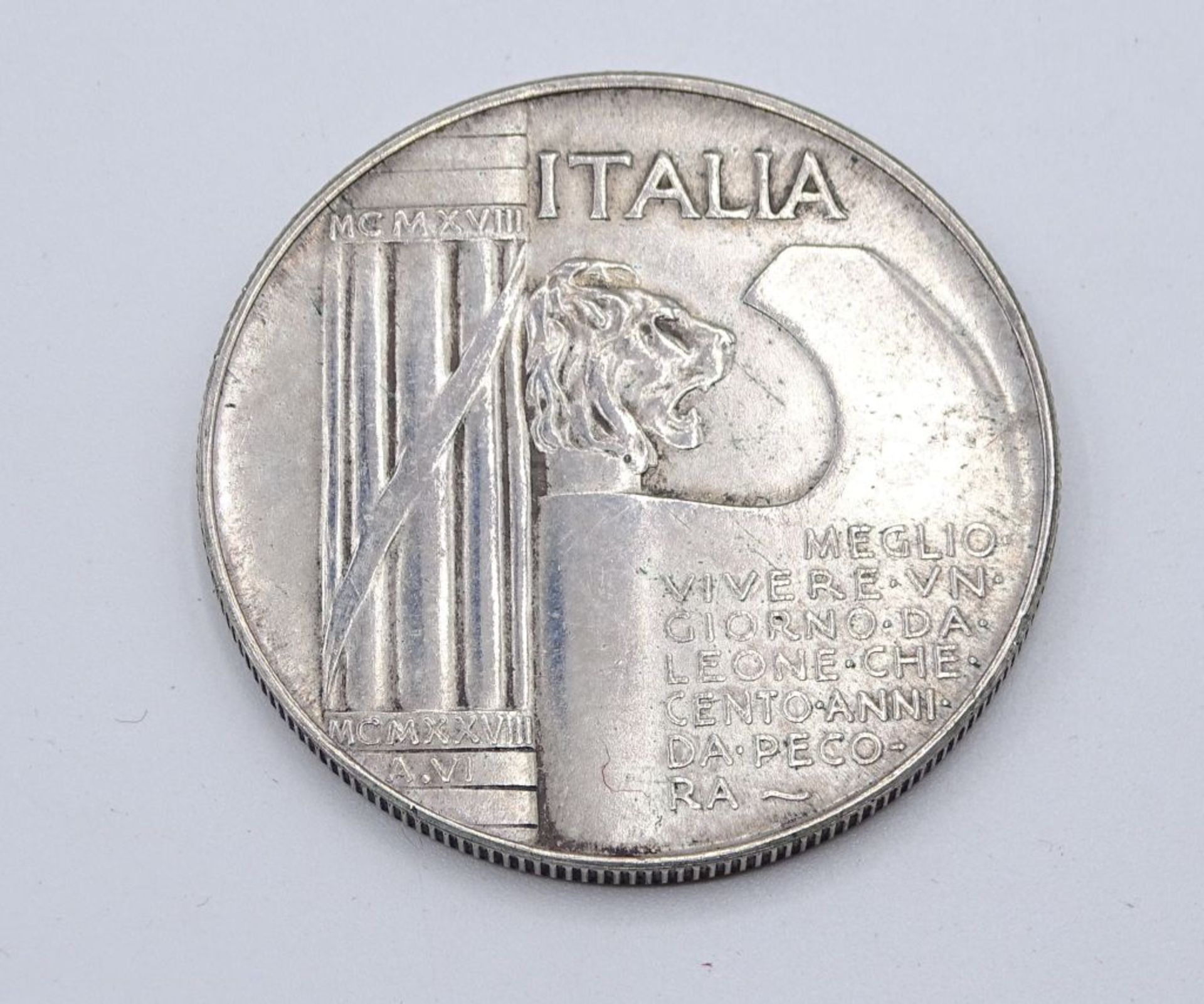 1945 Italien 20 Lire 1945 Mussolini,versilbert- - -22.61 % buyer's premium on the hammer priceVAT