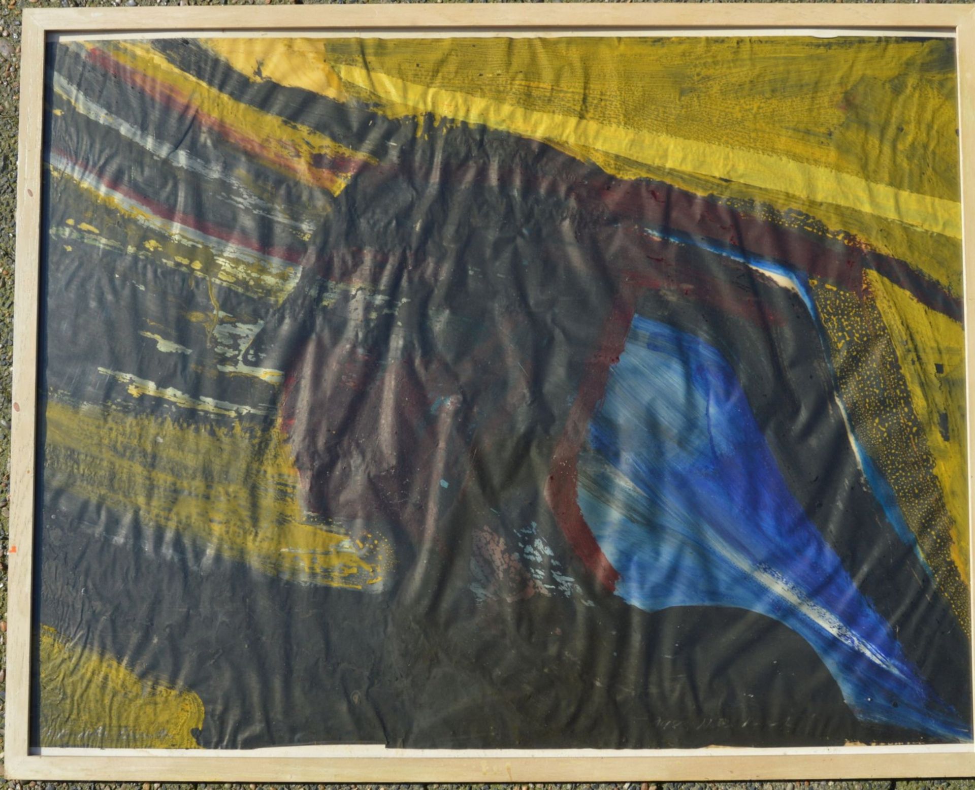 unleserl. sign., 1983 "Kopf" Aquarell auf Papier, diese gewellt, ger/Glas, RG 67x85 cm- - -22.61 %