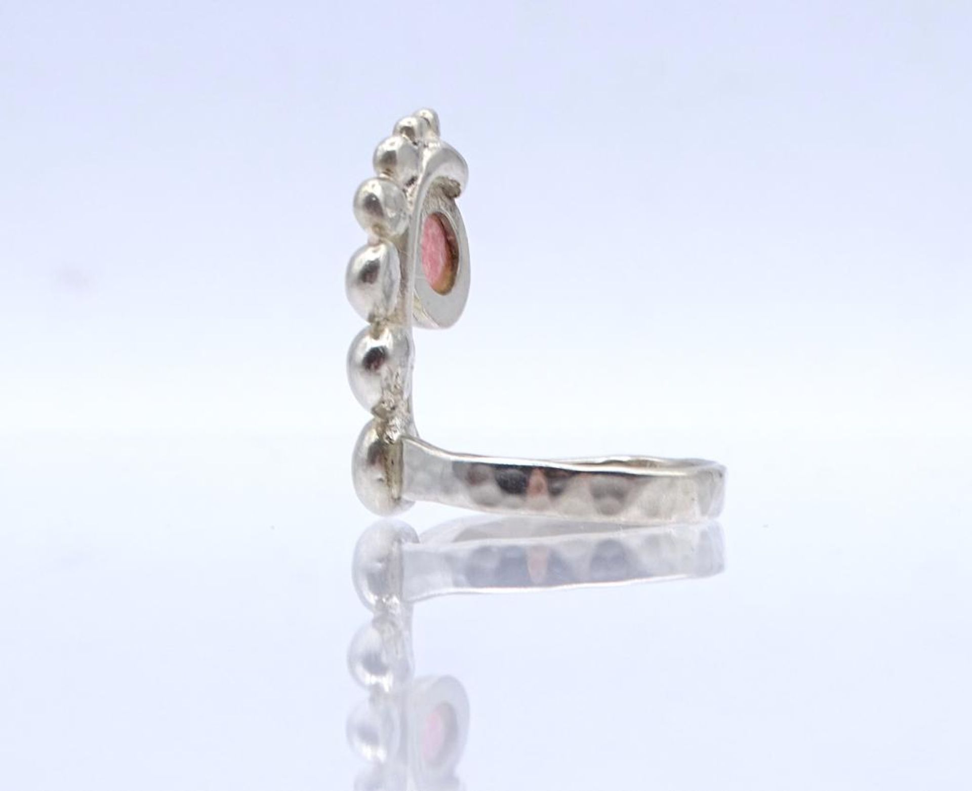 Silber Ring mit Rosenquarz, Hammerschlagdekor,7,2gr., RG 55- - -22.61 % buyer's premium on the - Bild 4 aus 4