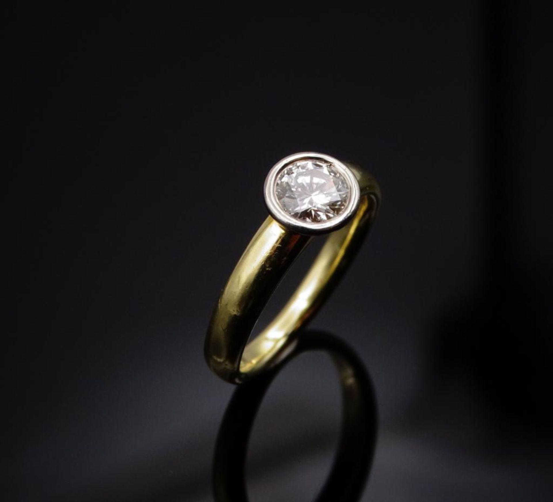 Solitär Brillant Ring, Gold 750/000, Brillant 0,54ct.,tw/si, inkl.Zertifikat und Rechnung, - Bild 6 aus 9