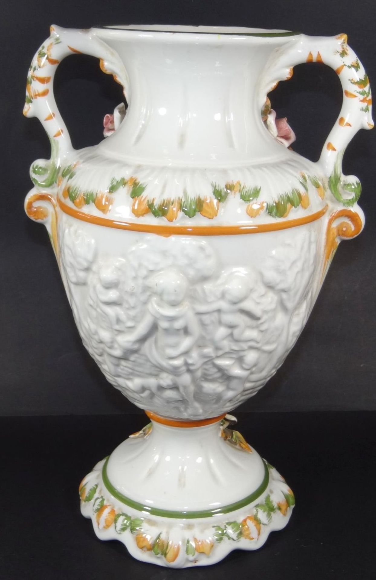 grosse Henkelvase "Bassano-Italien" mit Reliefdekor, H-31 cm- - -22.61 % buyer's premium on the - Bild 3 aus 7