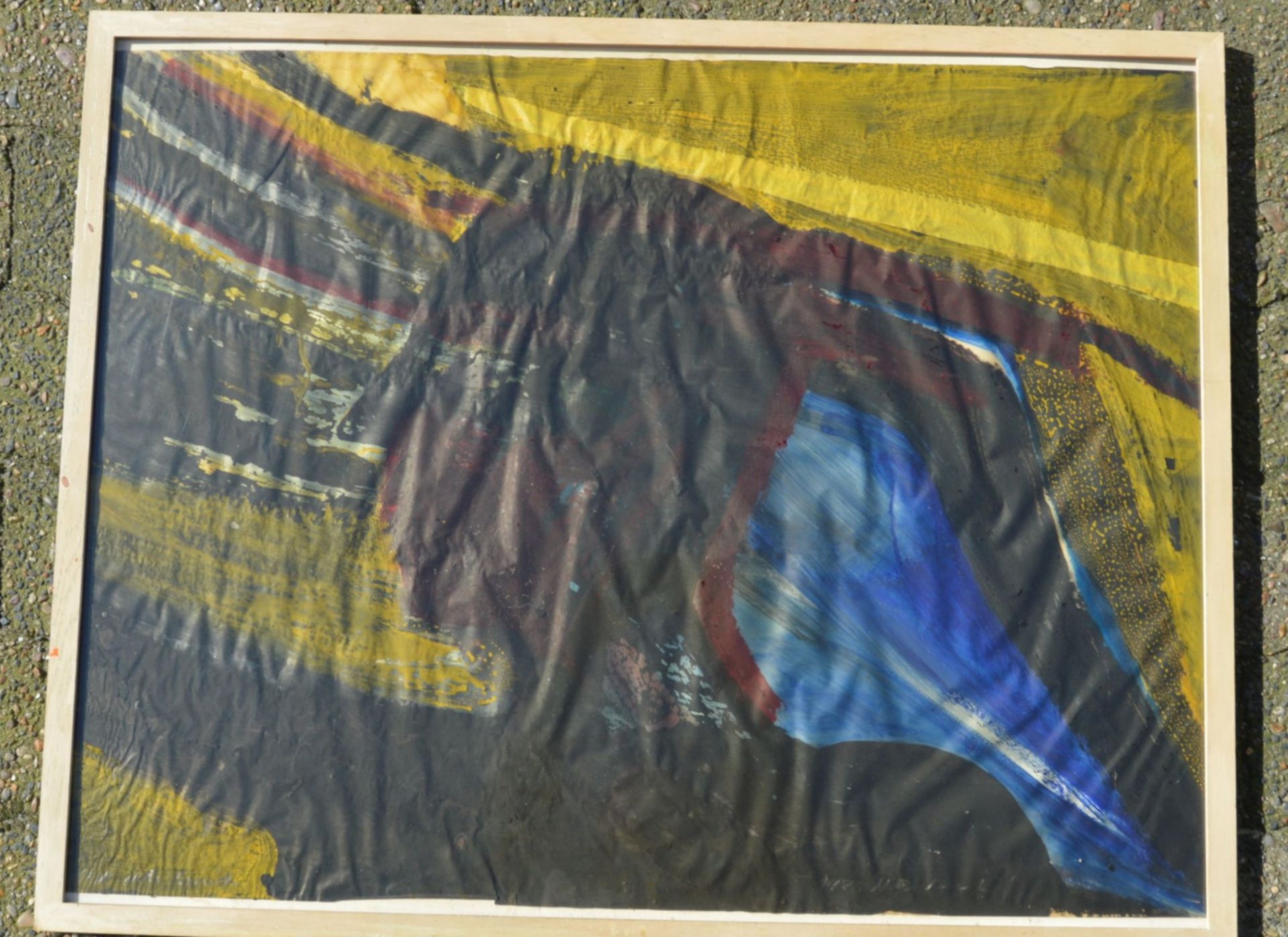 unleserl. sign., 1983 "Kopf" Aquarell auf Papier, diese gewellt, ger/Glas, RG 67x85 cm- - -22.61 % - Bild 2 aus 4