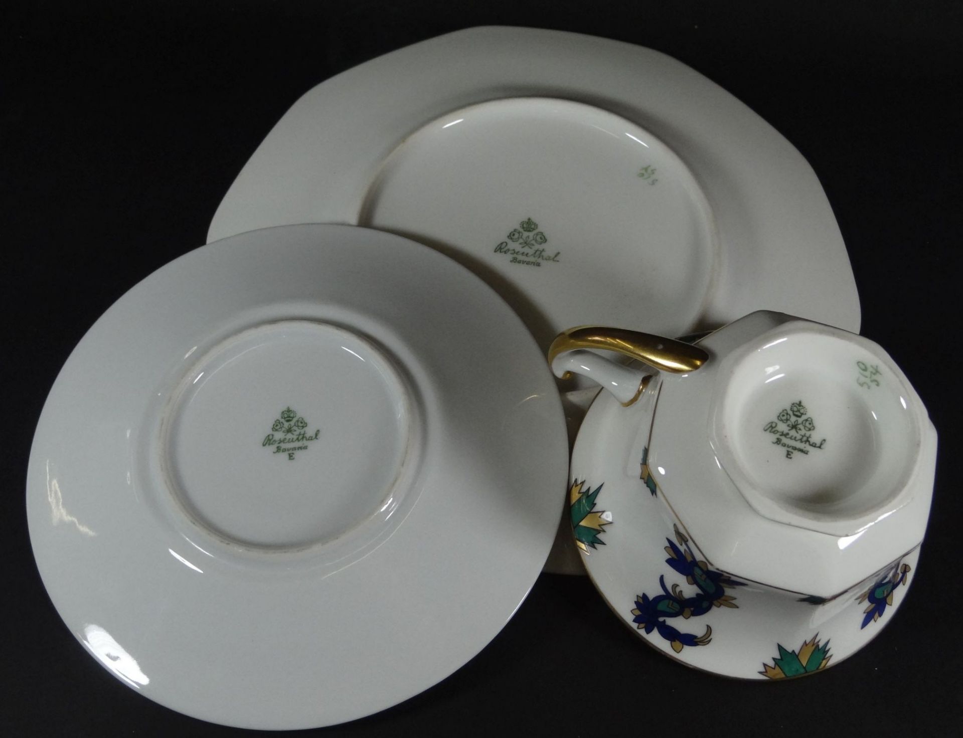 3 tg. Sammelgedeck "Rosenthal" Art Deco Muster- - -22.61 % buyer's premium on the hammer priceVAT - Bild 3 aus 4