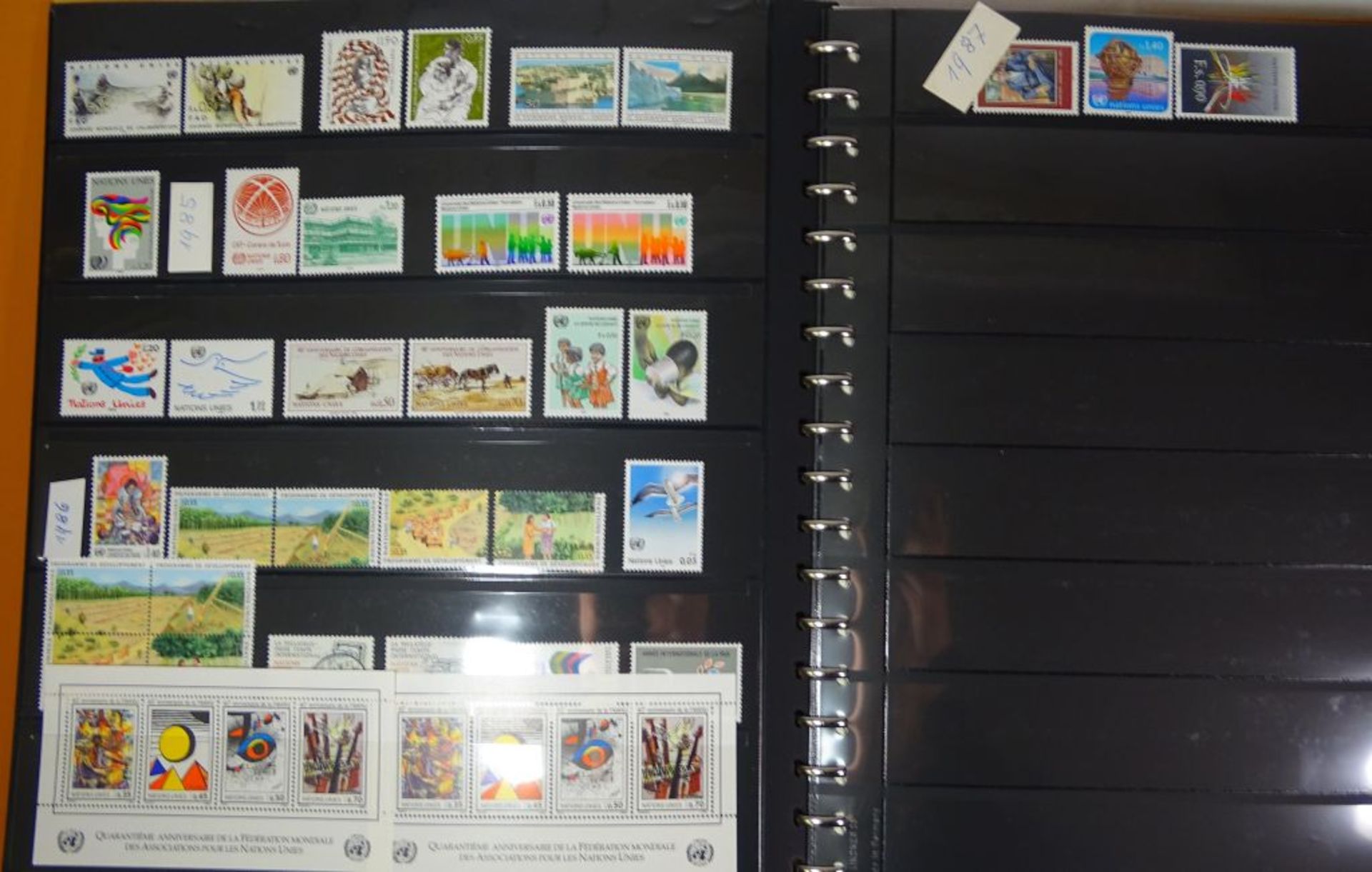 Sammlung Uno New York 1969-87 Postfrisch mit Viererblocks,Kleinbögen und FD- - -22.61 % buyer's - Bild 3 aus 8