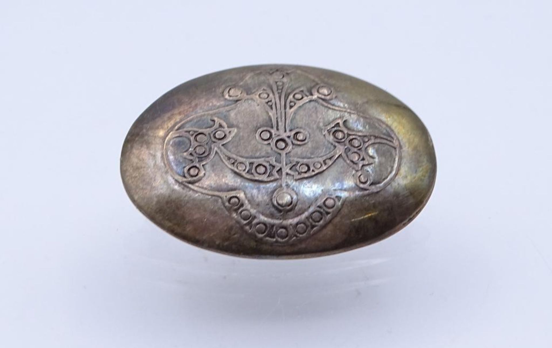 Alte ovale Brosche,Orientalisches Design, Sterling Silber, 8,5gr., 3,4x2,5cm- - -22.61 % buyer's - Bild 2 aus 3