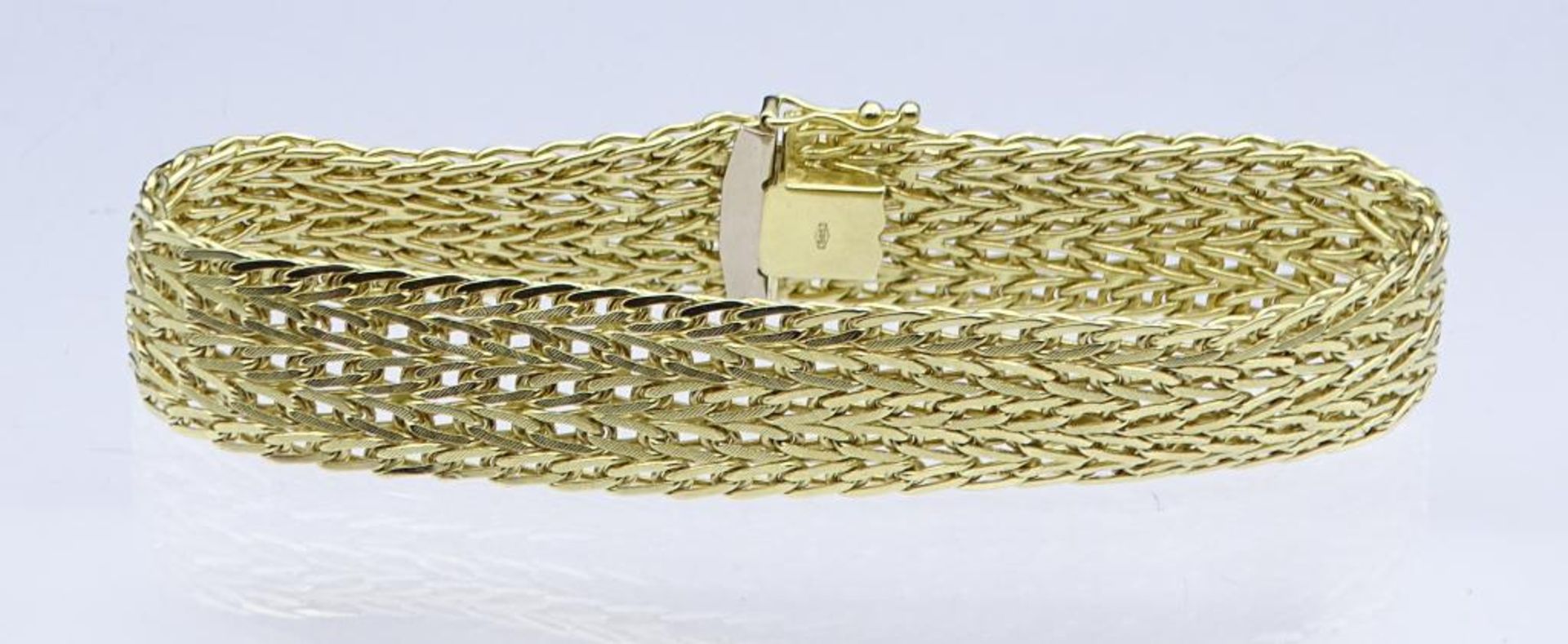 Massives 585er GG Armband,Fischgrätmuster,ca.L- 20,3cm, b-1,5cm, 34,7gr.Wiederbeschaffungswert 2011: - Bild 3 aus 5