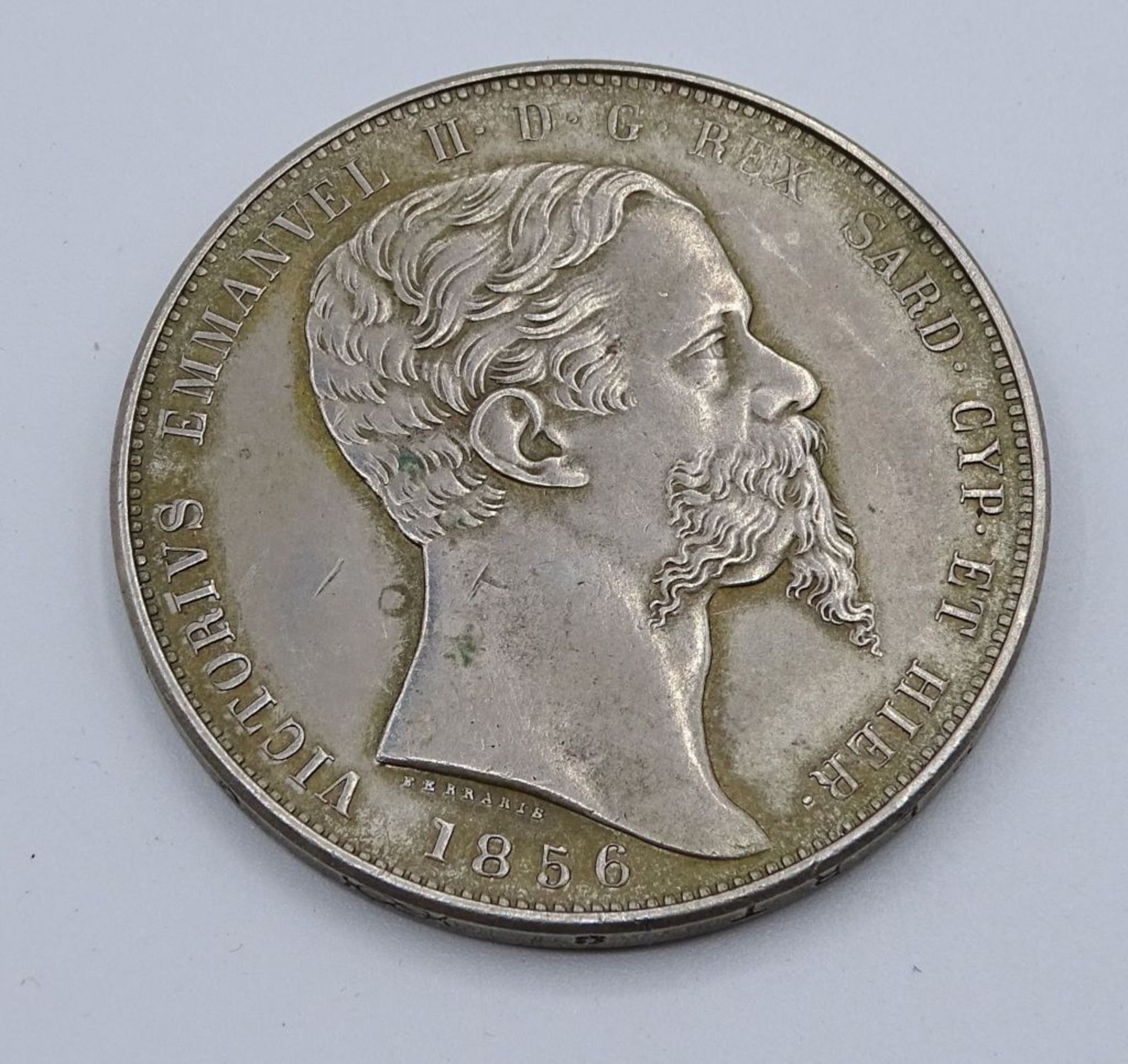 5 Lire, 1856,Victorius Emmaneul II- - -22.61 % buyer's premium on the hammer priceVAT margin scheme,