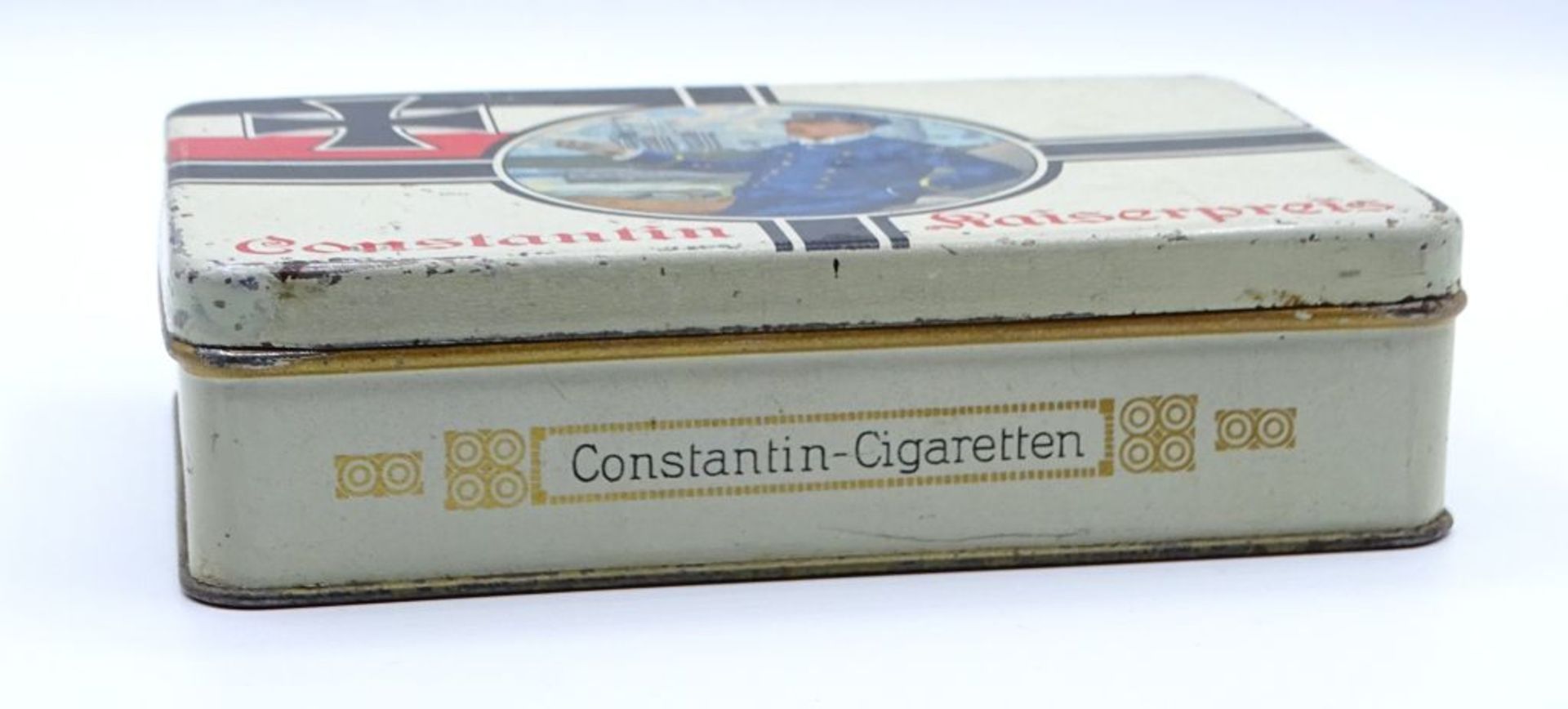 Blechdose, 1. Weltkrieg,Constantin Kaiserpreis Cigaretten, 10x15cm- - -22.61 % buyer's premium on - Bild 2 aus 4