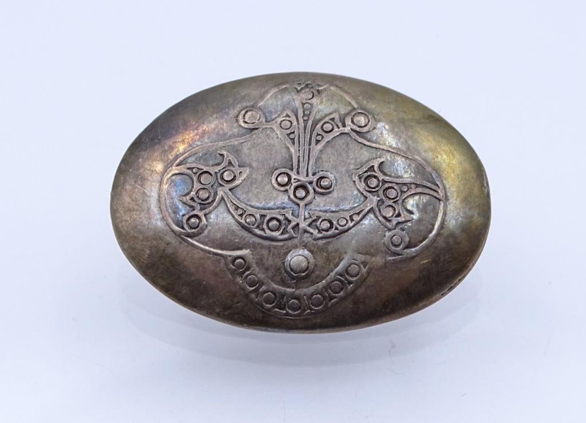 Alte ovale Brosche,Orientalisches Design, Sterling Silber, 8,5gr., 3,4x2,5cm- - -22.61 % buyer's