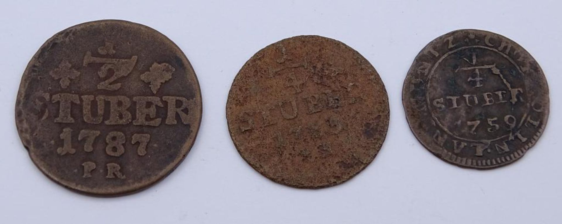 Drei Stuber Münzen- 1787,1759,178- - -22.61 % buyer's premium on the hammer priceVAT margin