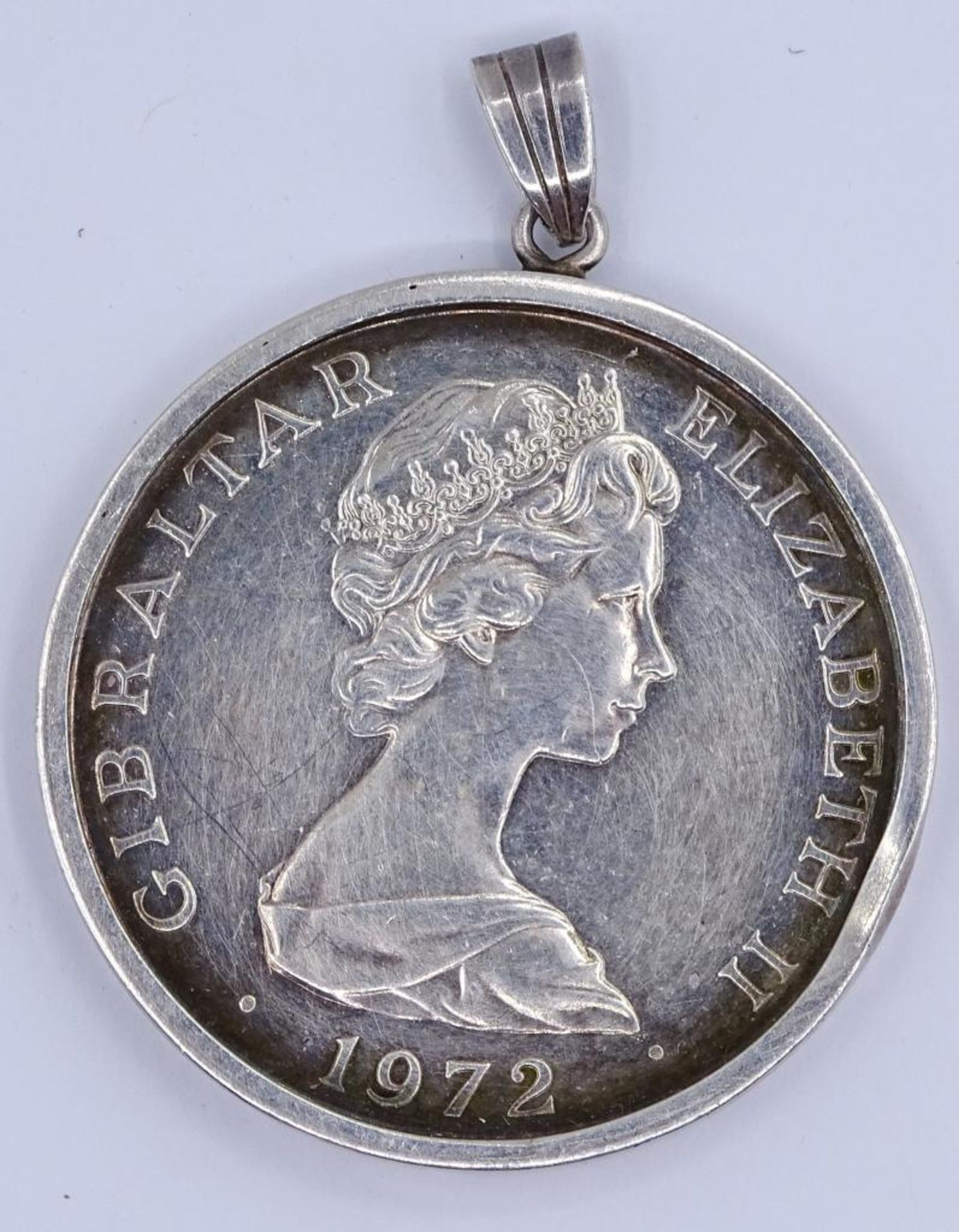 25 new Pence, 1972,Gibraltar,Silber,gefasst,zus.32,7gr., d-39mm- - -22.61 % buyer's premium on the - Bild 2 aus 2