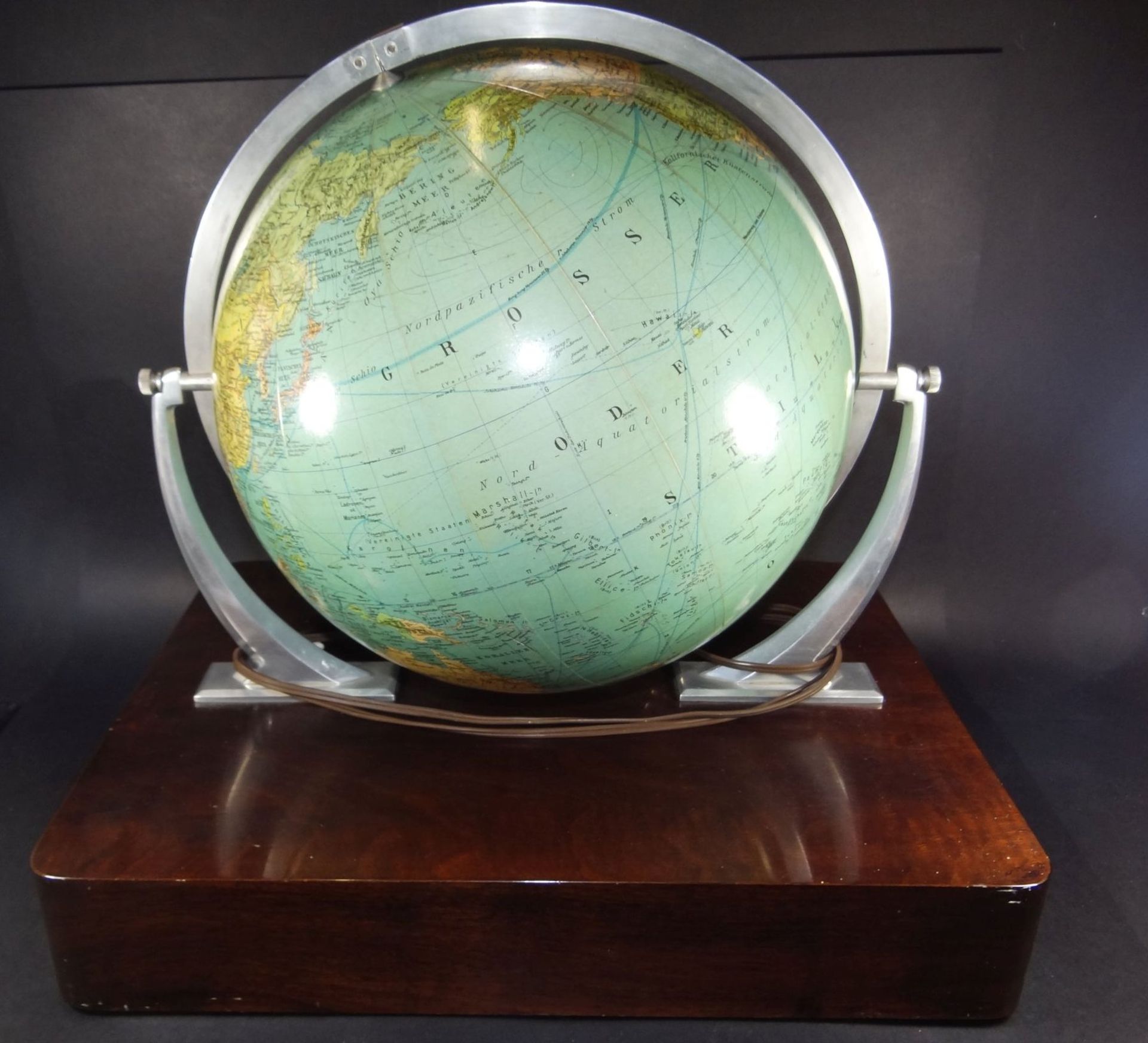 beleuchtbarer grosser Glas-Globus "Columbus Duo" mit Atlas und Sternscherbe, gut erhalten- - -22. - Bild 5 aus 6