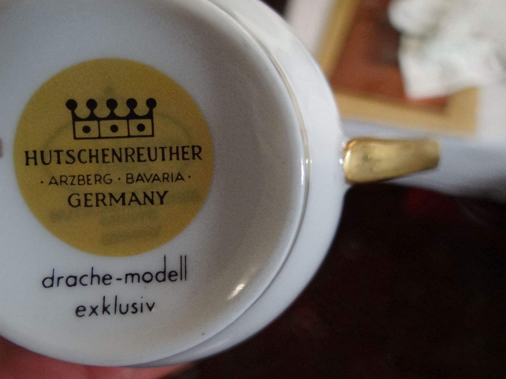 Kaffeeservice "Hutschenreuther" Drache-Modell, 41 Teile, ohne Kanne, Milch-Zucker, 12 kompl. - Bild 5 aus 5