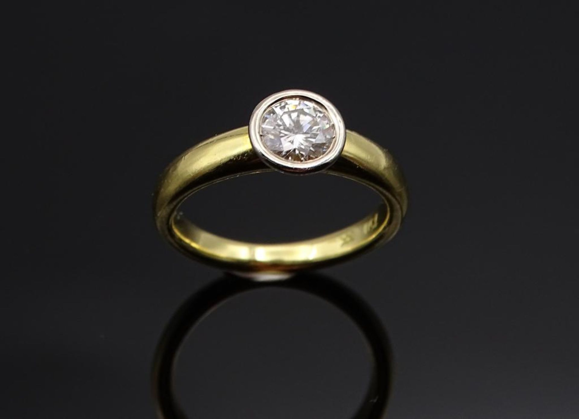 Solitär Brillant Ring, Gold 750/000, Brillant 0,54ct.,tw/si, inkl.Zertifikat und Rechnung, - Bild 5 aus 9