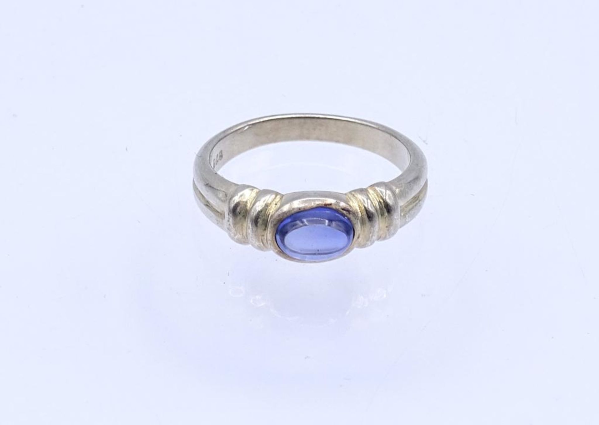 Sterling Silber Ring mit einen Edelstein Cabochon,Silber 925/000, 3,9gr., RG 58- - -22.61 % buyer' - Bild 2 aus 4