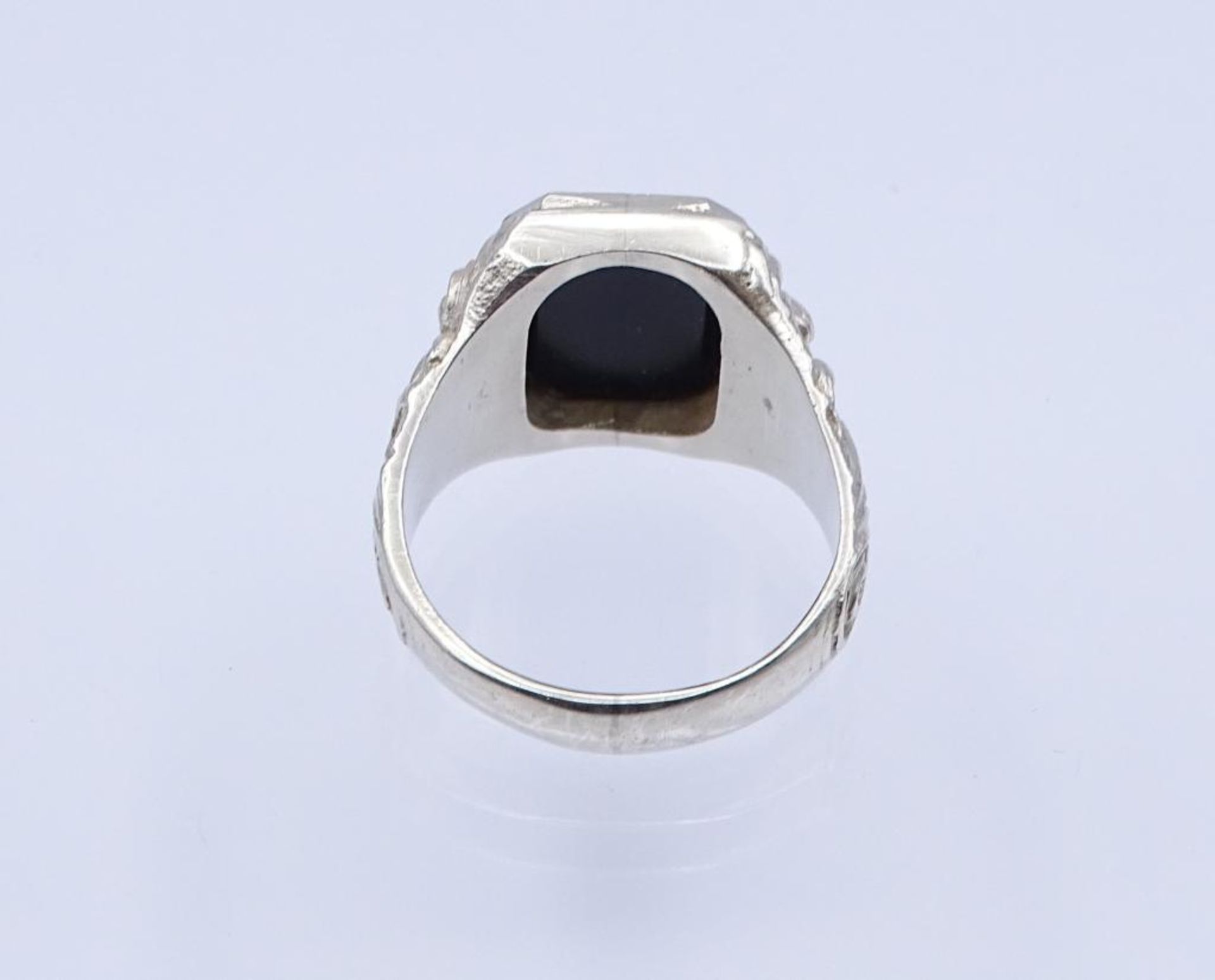 Onyx-Silber-Ring,Silber 835/000, 9,4gr., RG 62- - -22.61 % buyer's premium on the hammer priceVAT - Bild 3 aus 3