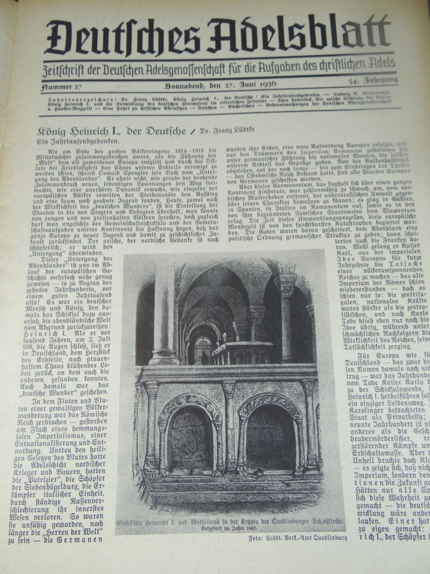 2 Hefte "Deutsches Adelsblatt" 1936- - -22.61 % buyer's premium on the hammer priceVAT margin - Bild 2 aus 4