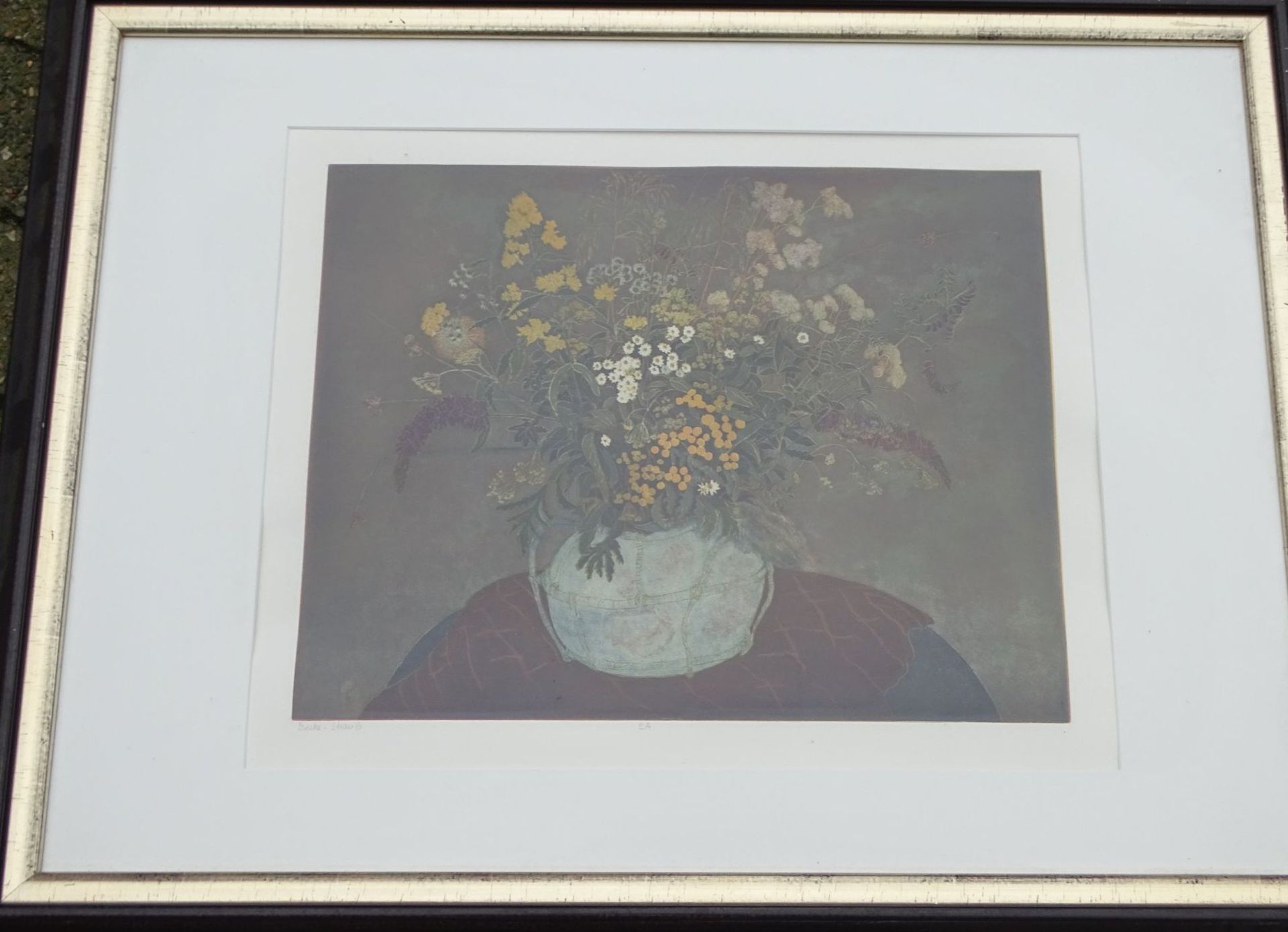 Beeke Strauß "Blumen" E.A., Lithografie, ger/Glas, RG 70x90 c- - -22.61 % buyer's premium on the - Bild 2 aus 5