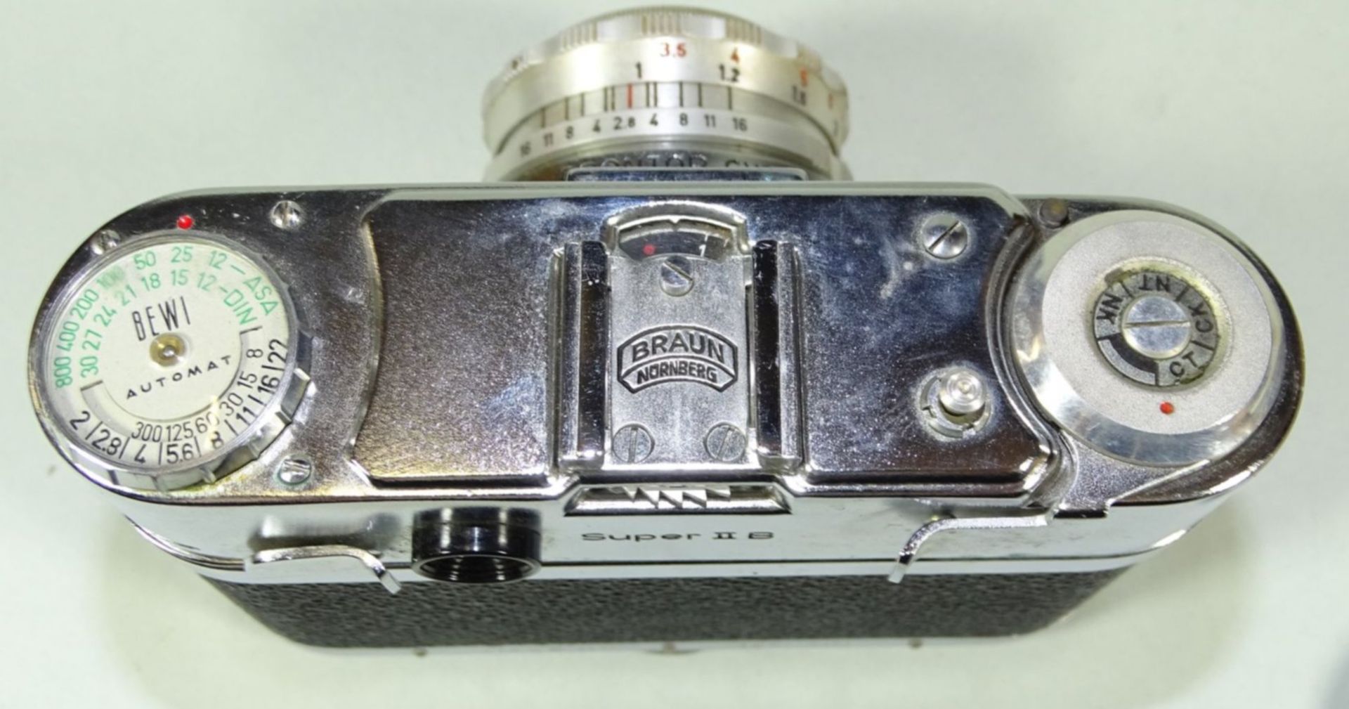 Braun Paxette Super II B Kamera mit Steinheil Cassarit 1:2,8 f=45mm Objektiv, in Ledertasche, gut - Bild 6 aus 6