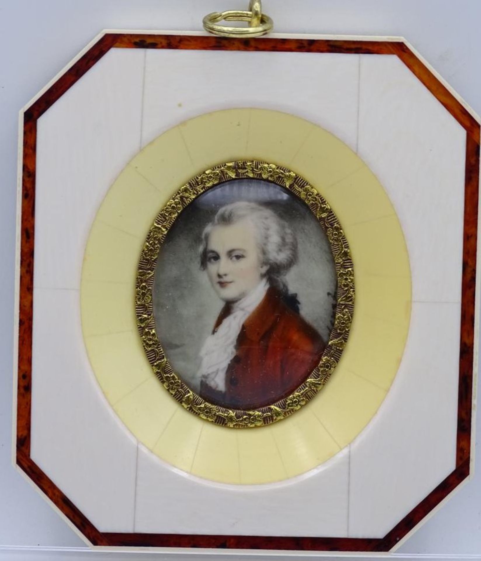 Miniaturportrait "W.A. Mozart" auf Beinplatte, 12x9 cm- - -22.61 % buyer's premium on the hammer - Bild 2 aus 3