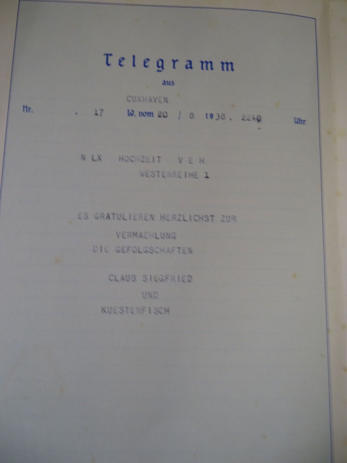 5x Schmuck-Telegramme der "Deutschen Reichspost", alle gelaufen um 1938, 30x20 cm- - -22.61 % - Bild 3 aus 7