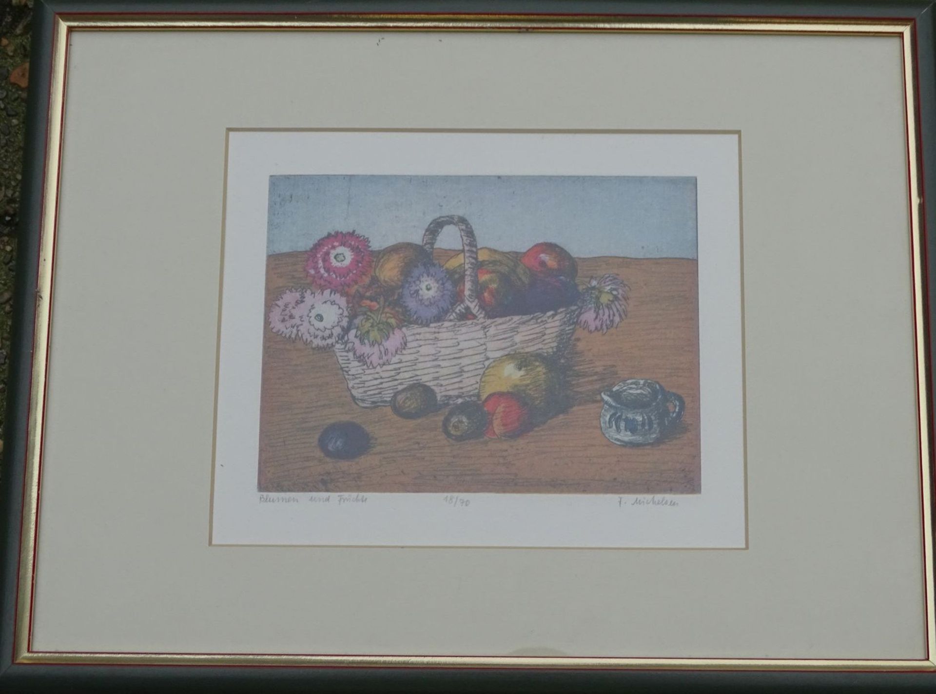 Friederike MICHELSEN (1923) , 2 Farbradierungen, gut gerahmt, RG 32x42 cm- - -22.61 % buyer's - Bild 8 aus 9