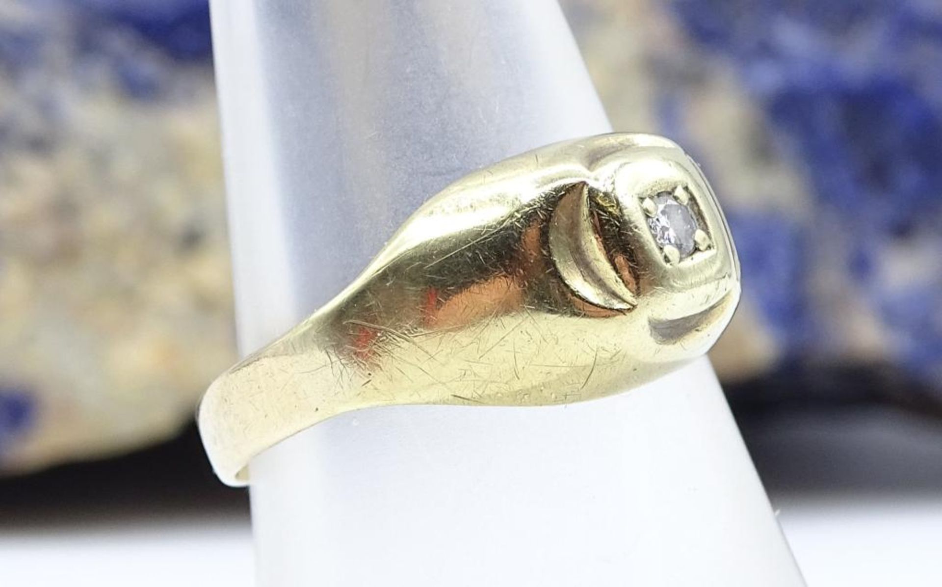 *Goldring 8K 333/000, mit einem Diamanten von ca. 0,02ct., Gold geprüft,ungestempelt, 2,10gr., RG - Bild 2 aus 2