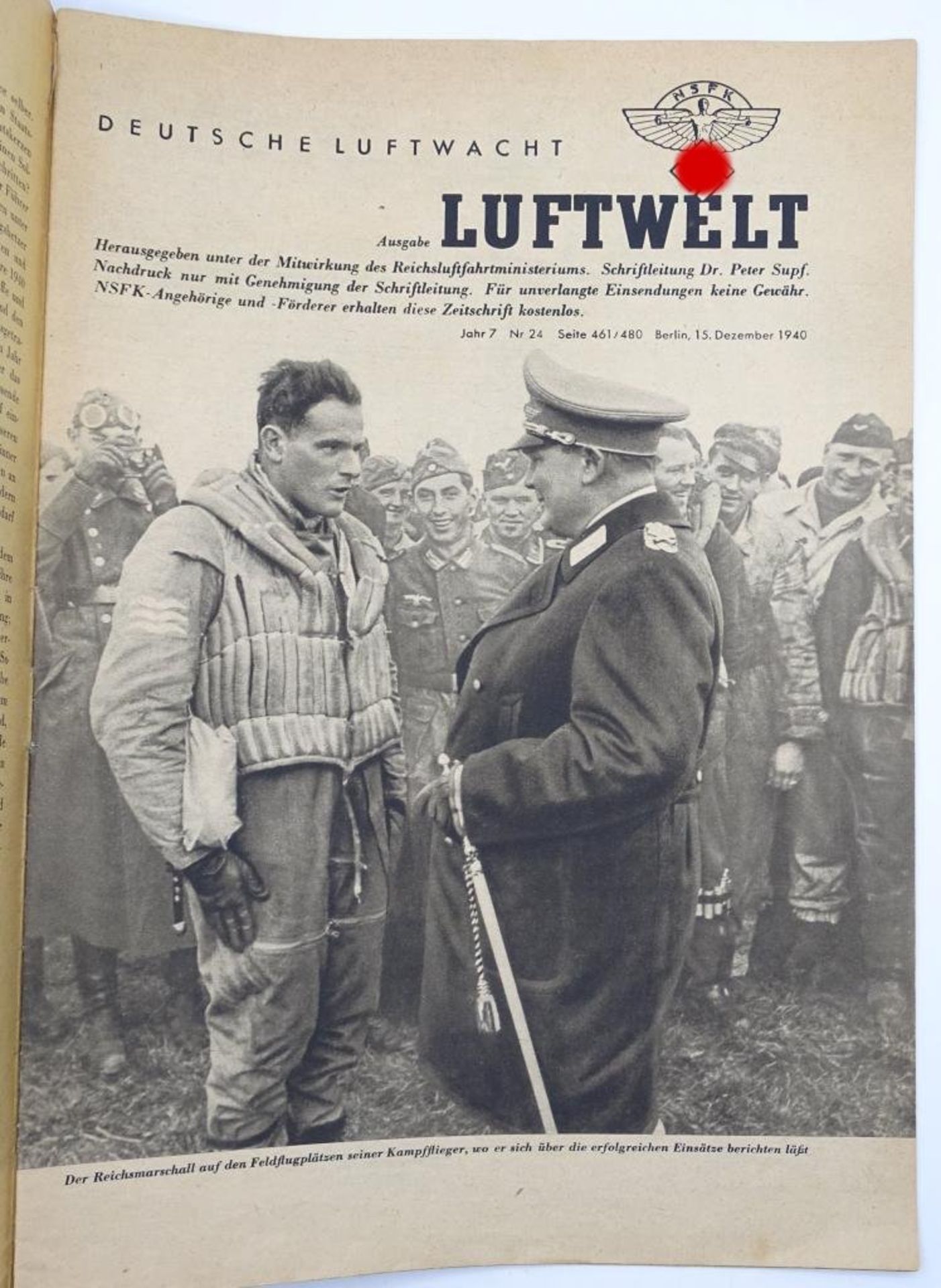 Ilustrierte Deutsche Luftwacht-"Die Luftwelt" Dez. 1940, gut erhalten- - -22.61 % buyer's premium on - Bild 2 aus 10