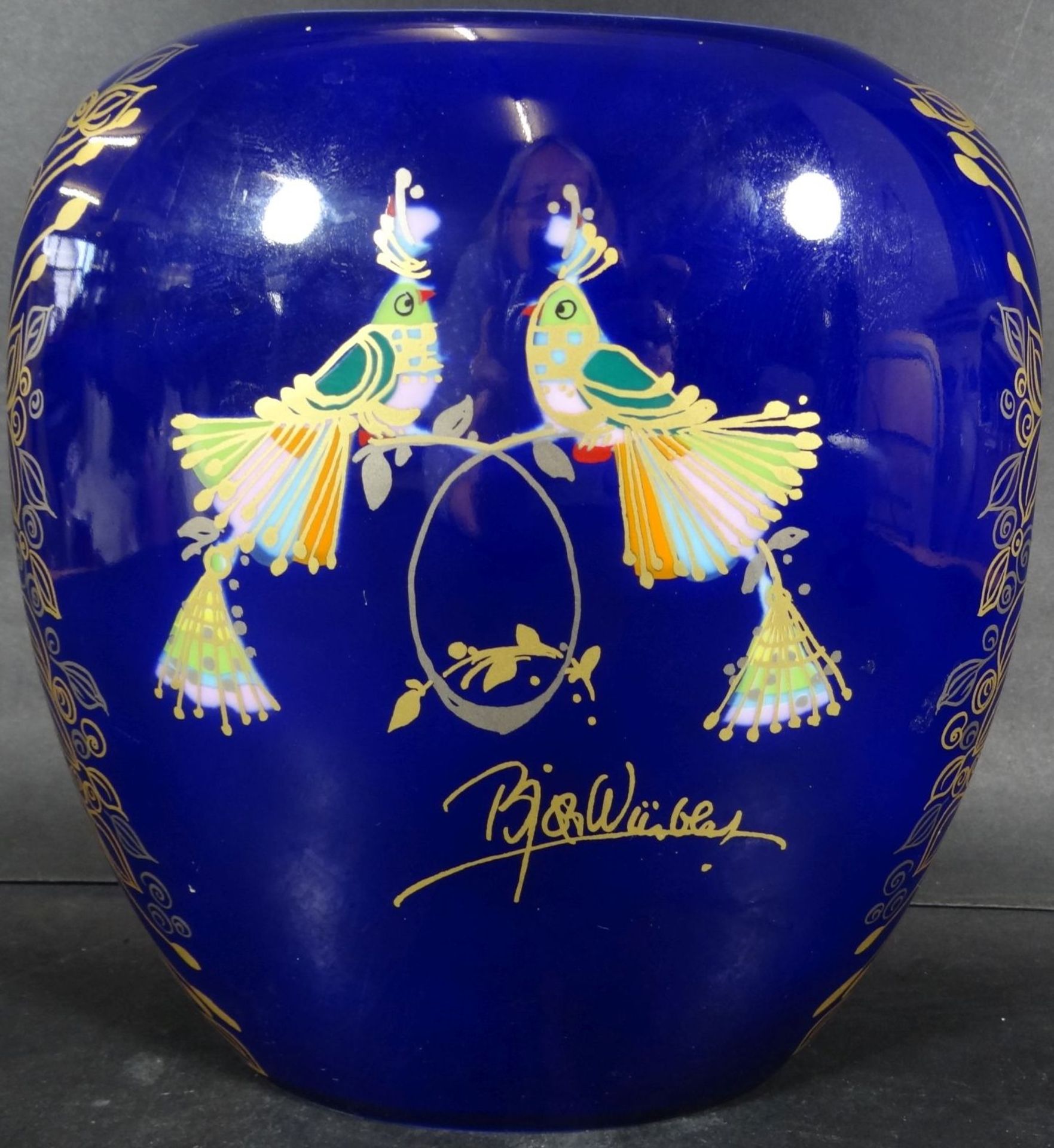 gr. Jubiläums-Vase, 100 Jahre "Rosenthal" Entw. B. Winblad, H-21 cm, B-21 c- - -22.61 % buyer's - Bild 2 aus 4