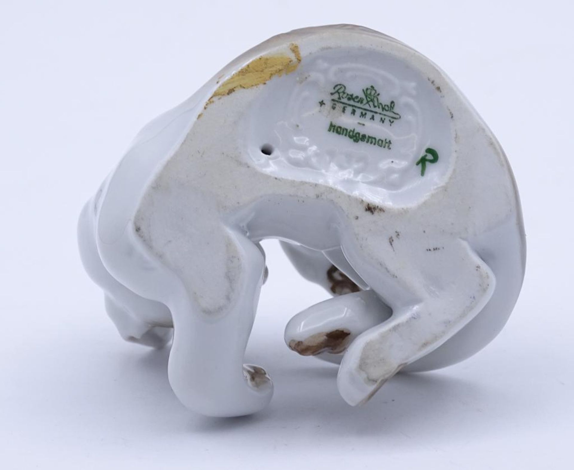 kl. spielende Katze "Rosenthal" bemalt, H-4 cm- - -22.61 % buyer's premium on the hammer priceVAT - Bild 4 aus 4