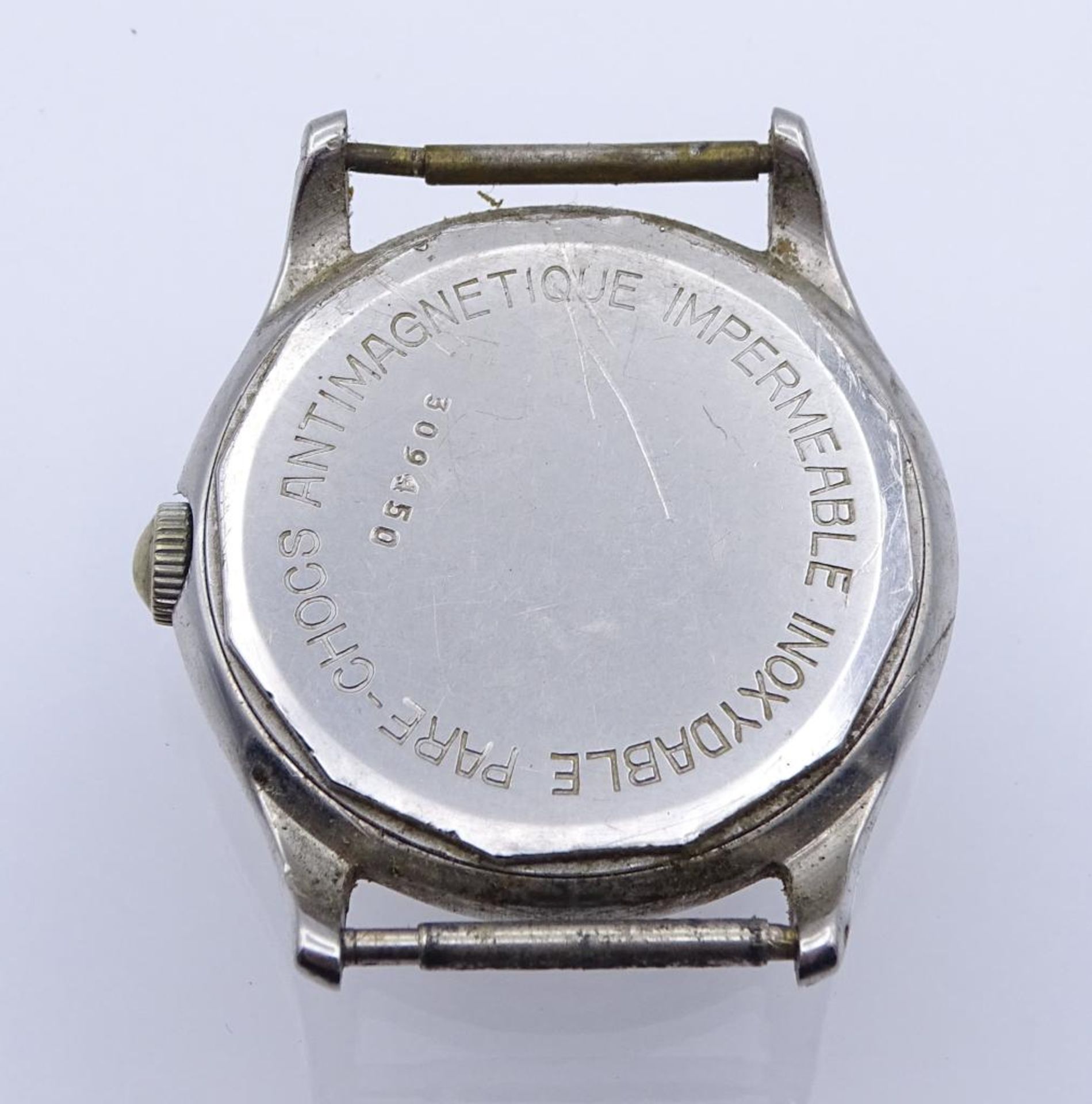 Armbanduhr "Alpina",Cal. 588,mechanisch,Werk läuft,Edelstahl,Gehäuse d-32mm,Tragespuren,ohne - Bild 2 aus 2