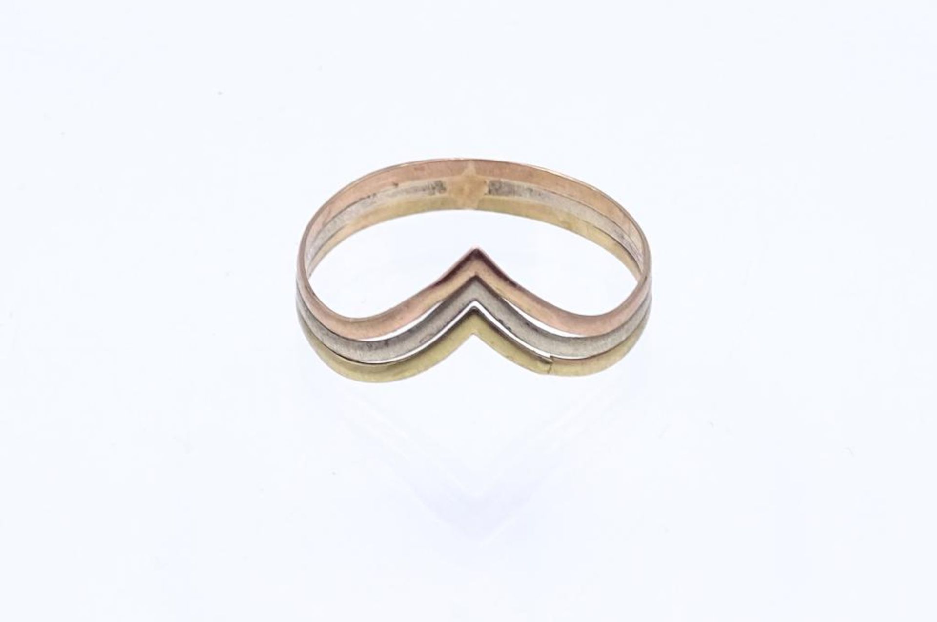 333er Tricolor Gold Ring , 1,15gr., RG 62/63- - -22.61 % buyer's premium on the hammer priceVAT - Bild 2 aus 3